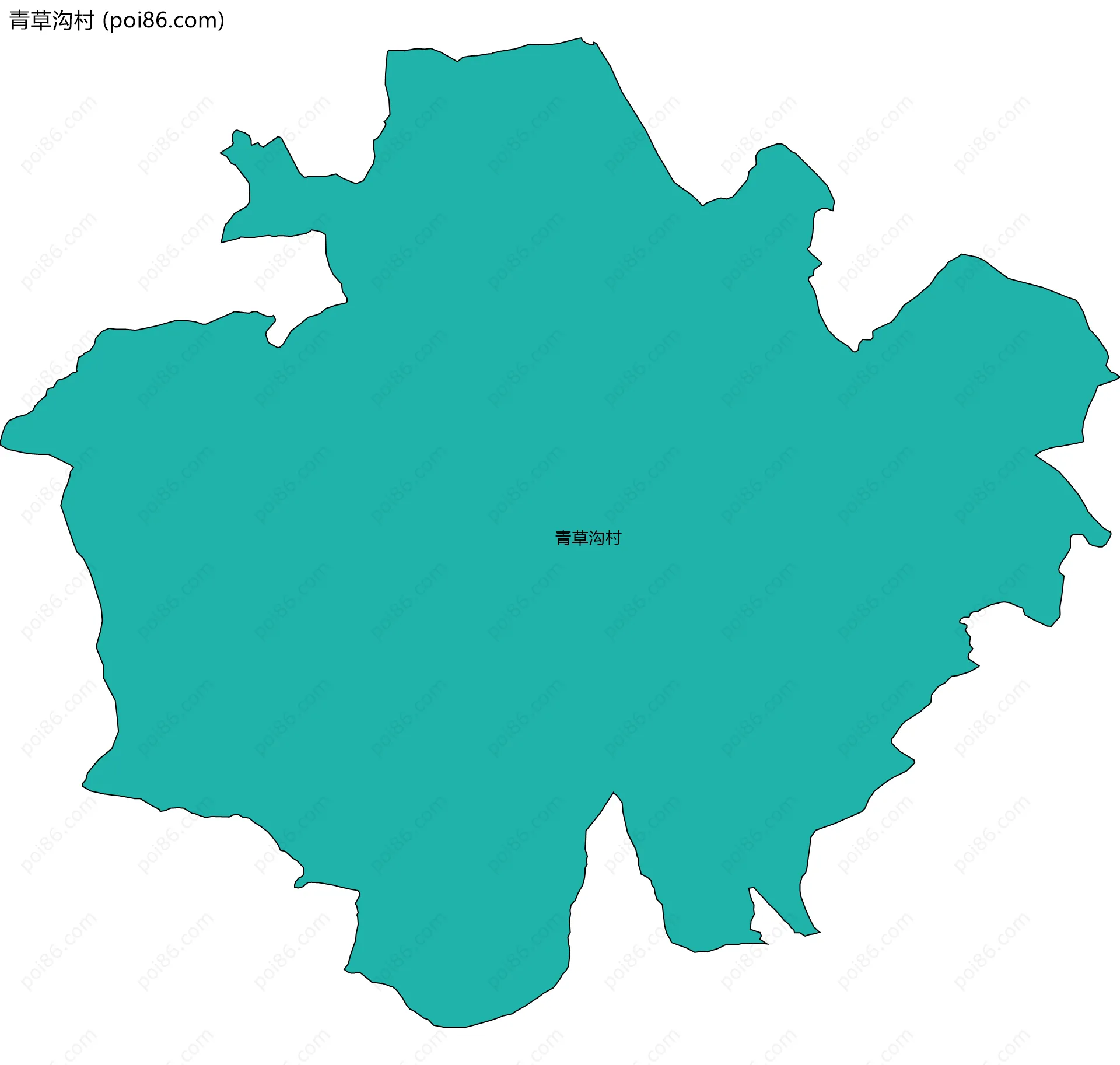 青草沟村边界地图
