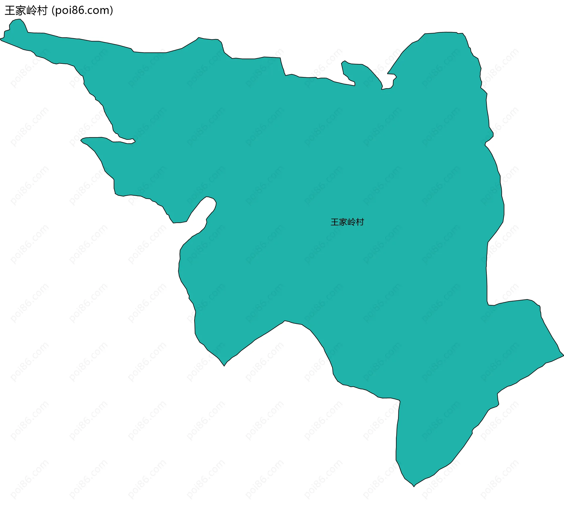 王家岭村边界地图