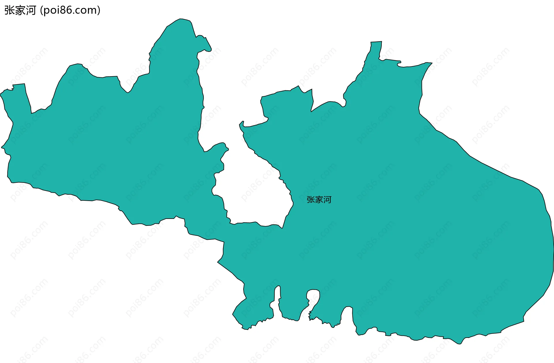 张家河边界地图