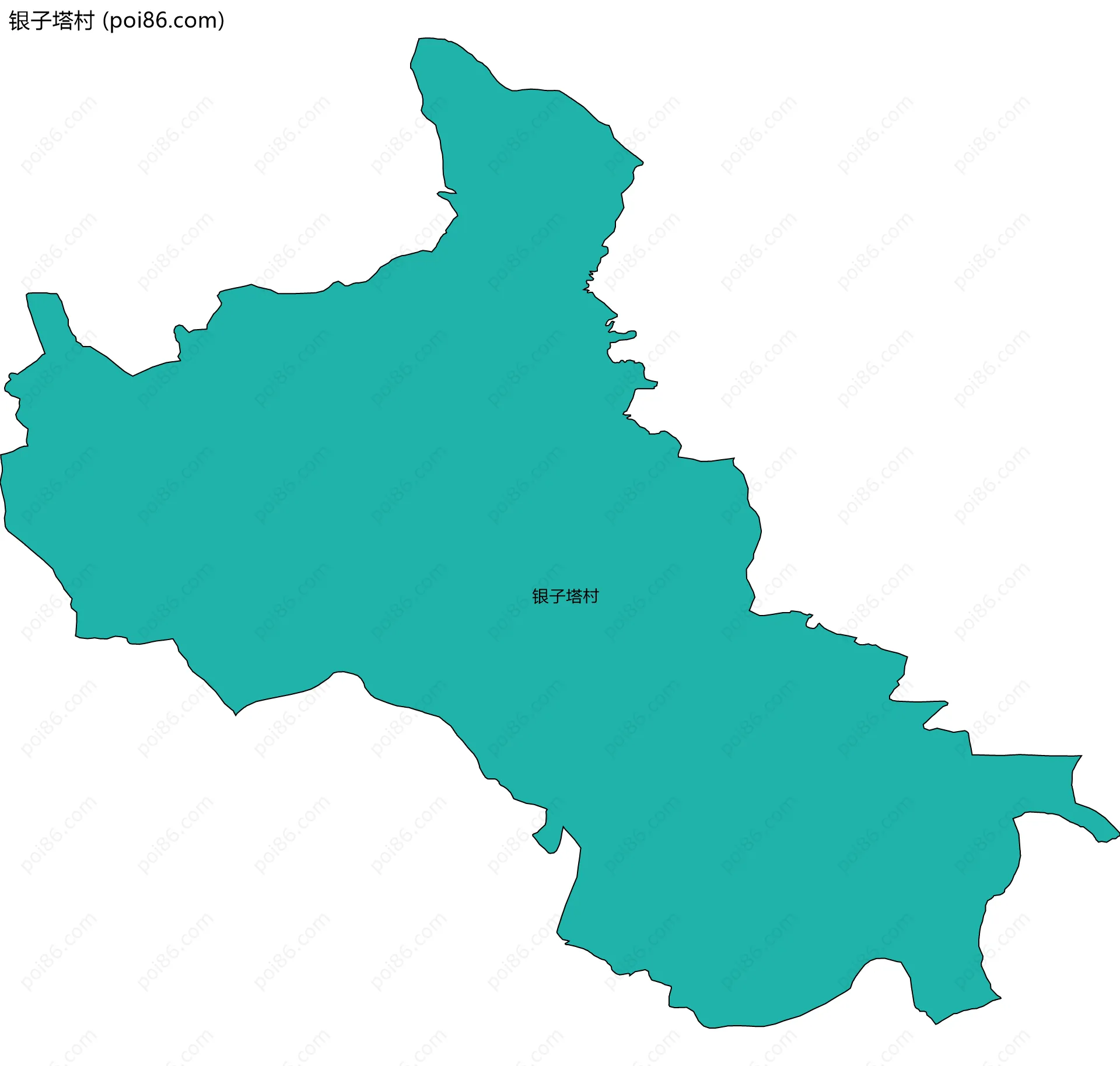 银子塔村边界地图