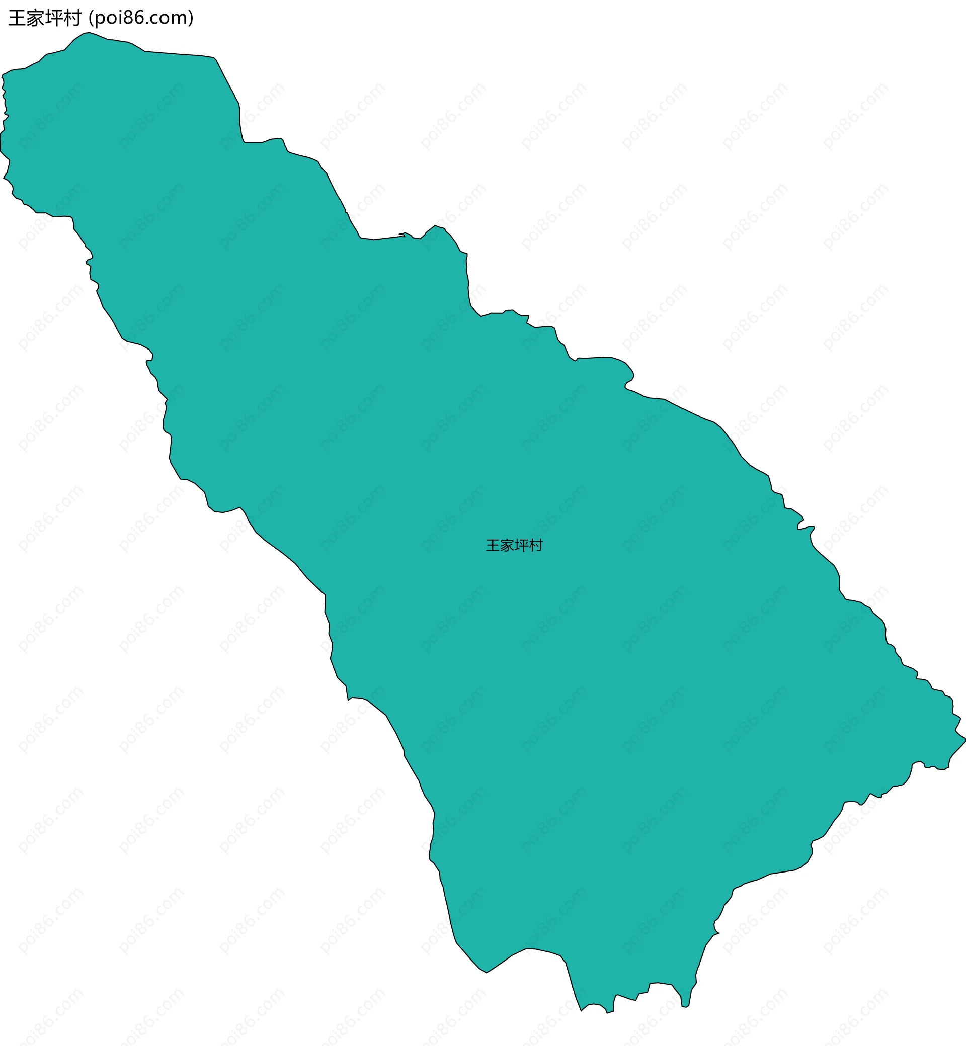 王家坪村边界地图