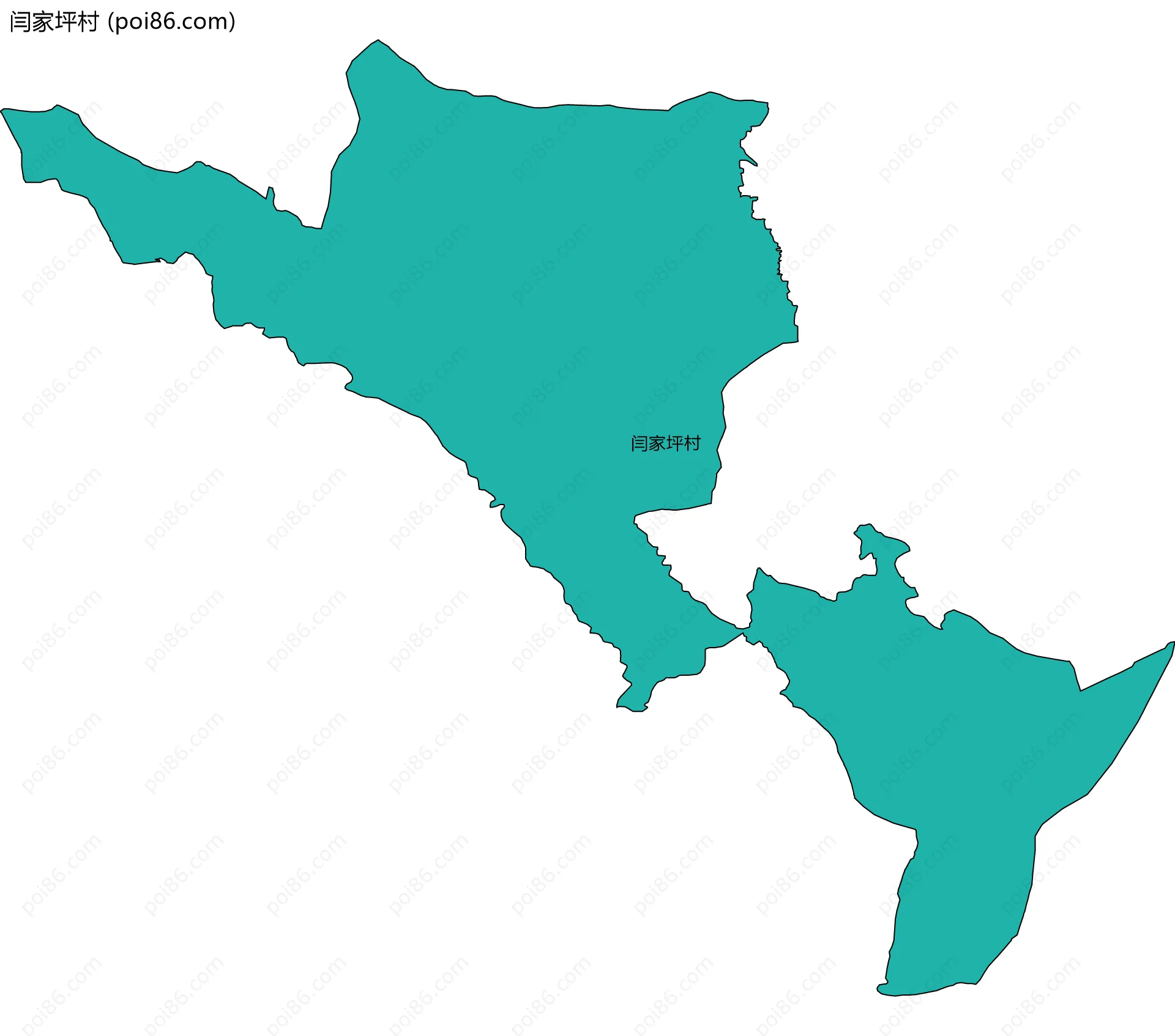 闫家坪村边界地图