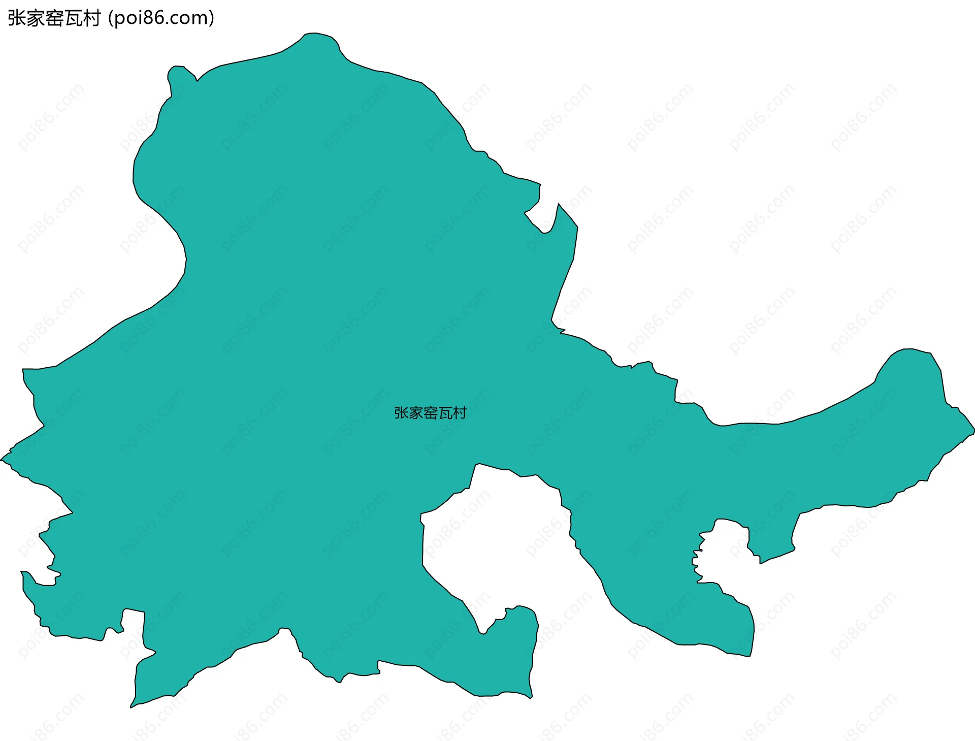张家窑瓦村边界地图