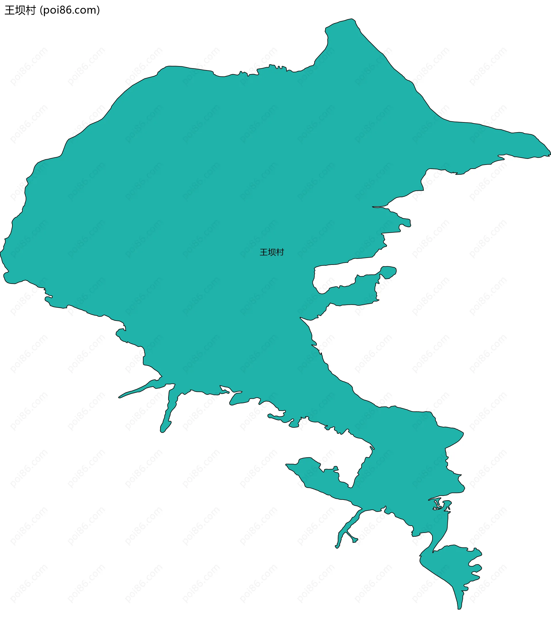 王坝村边界地图