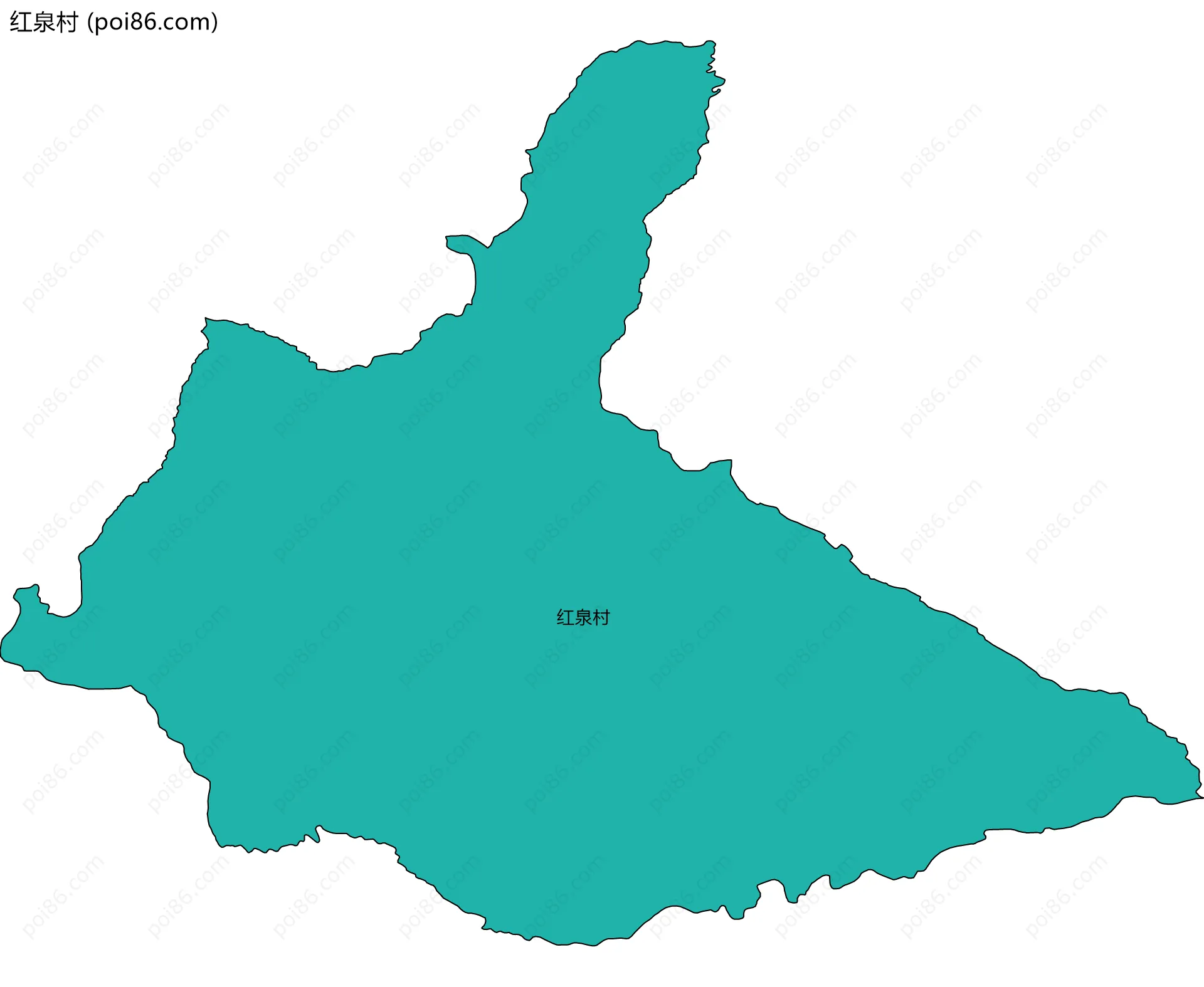红泉村边界地图
