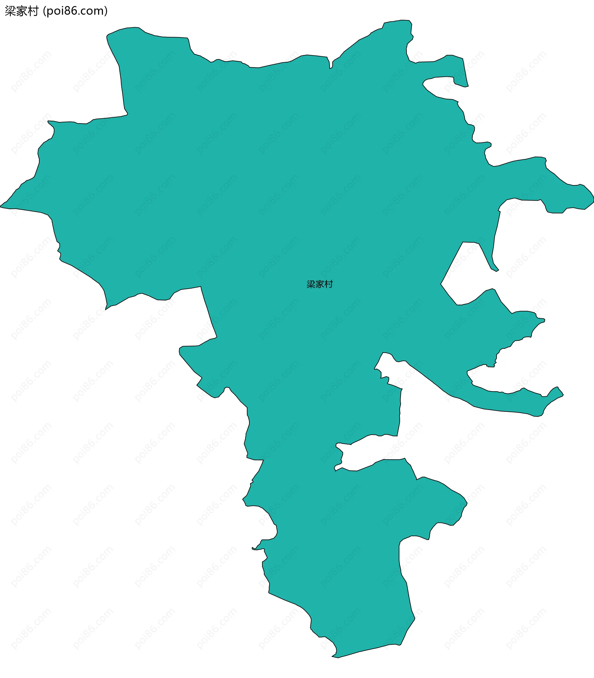 梁家村边界地图