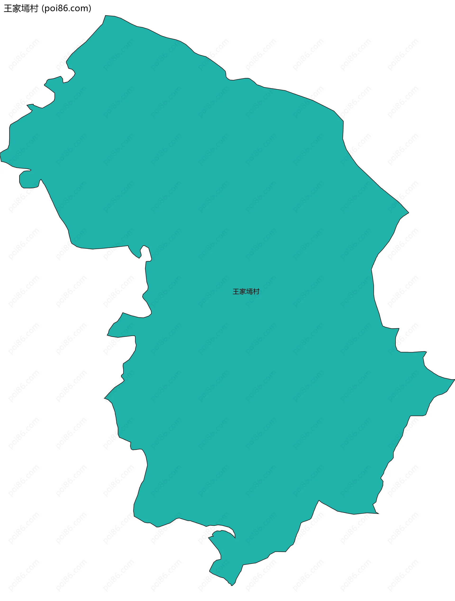 王家墕村边界地图