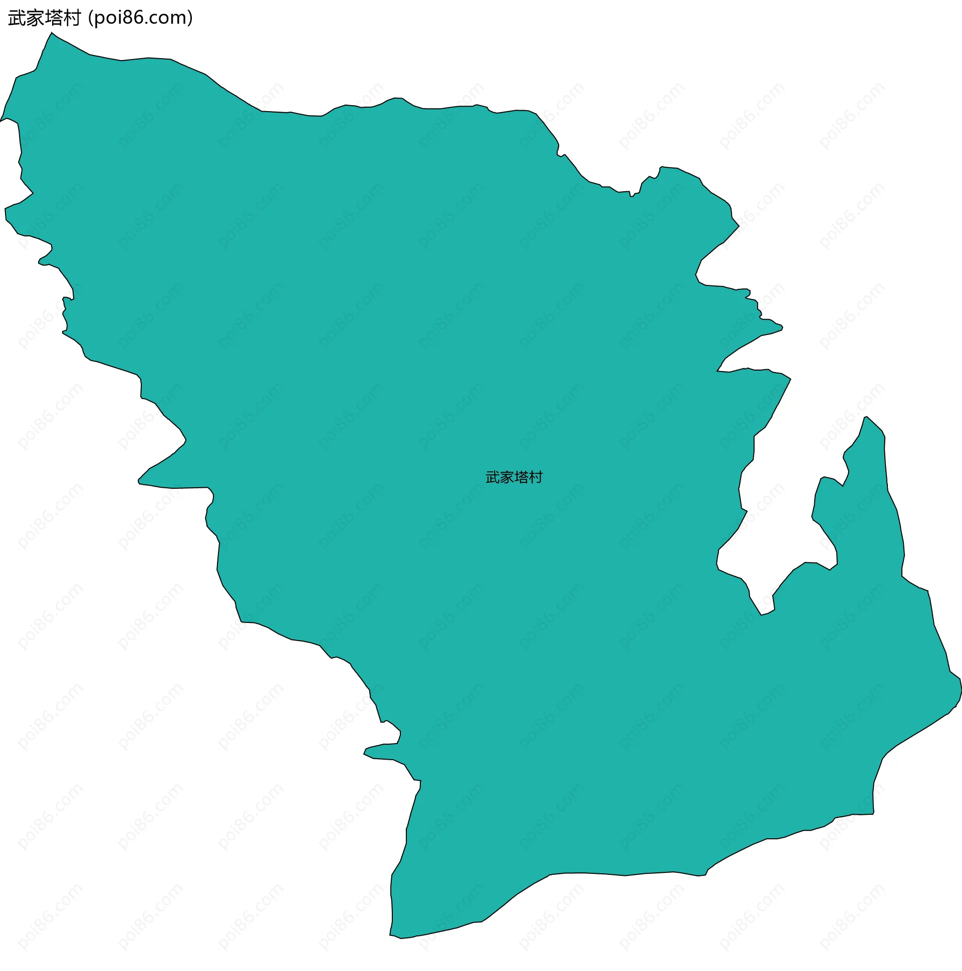 武家塔村边界地图