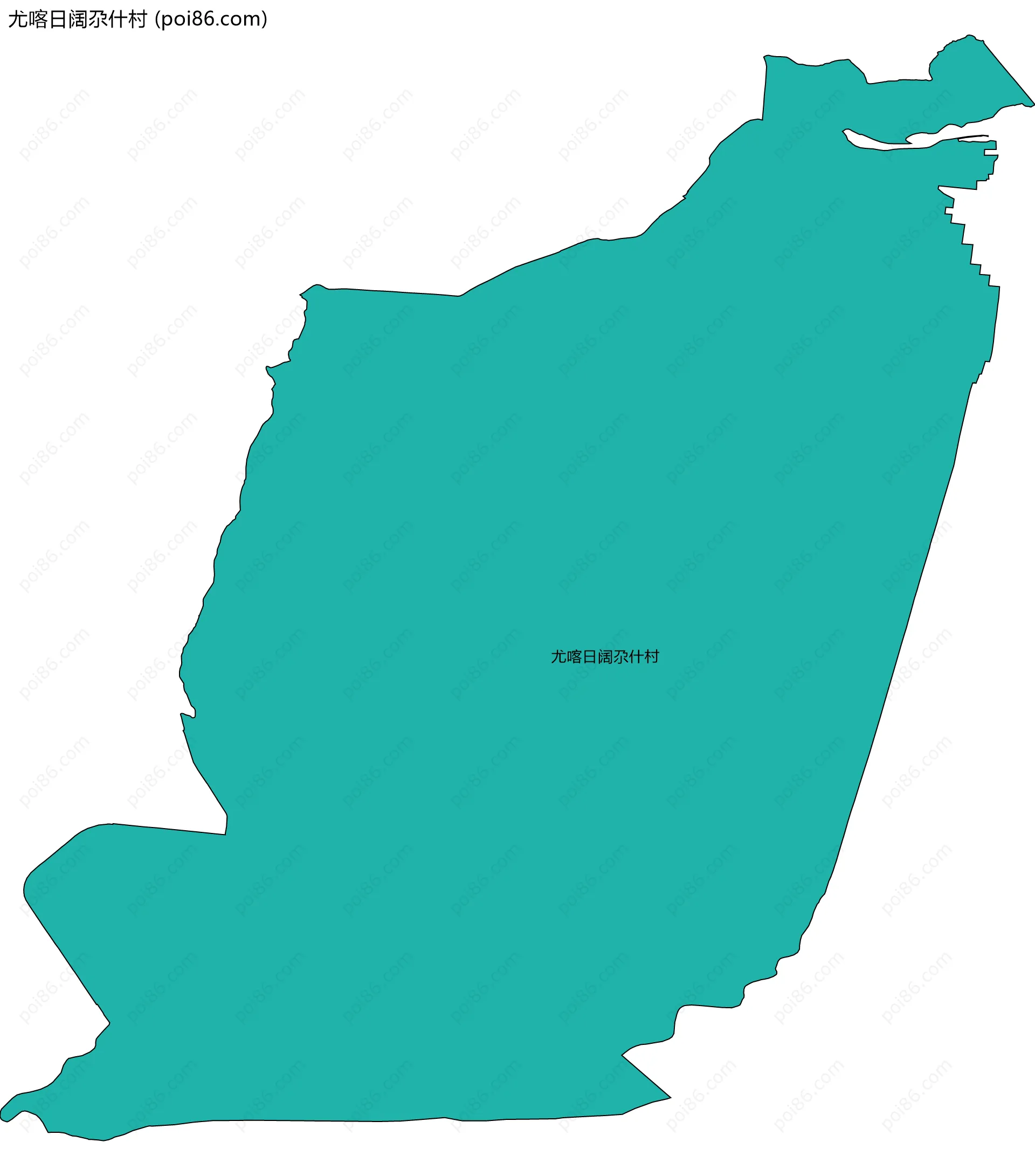 尤喀日阔尕什村边界地图