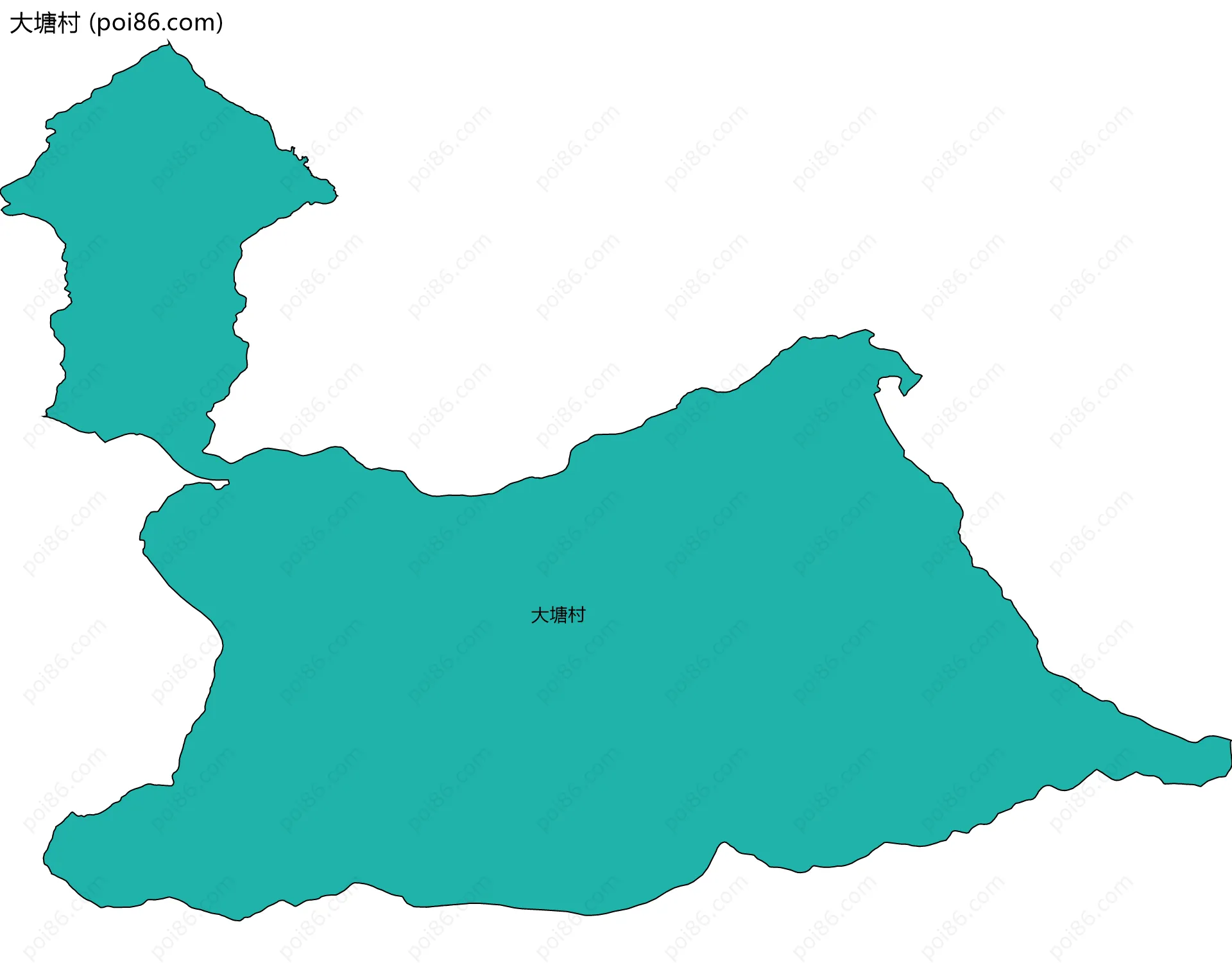 大塘村边界地图