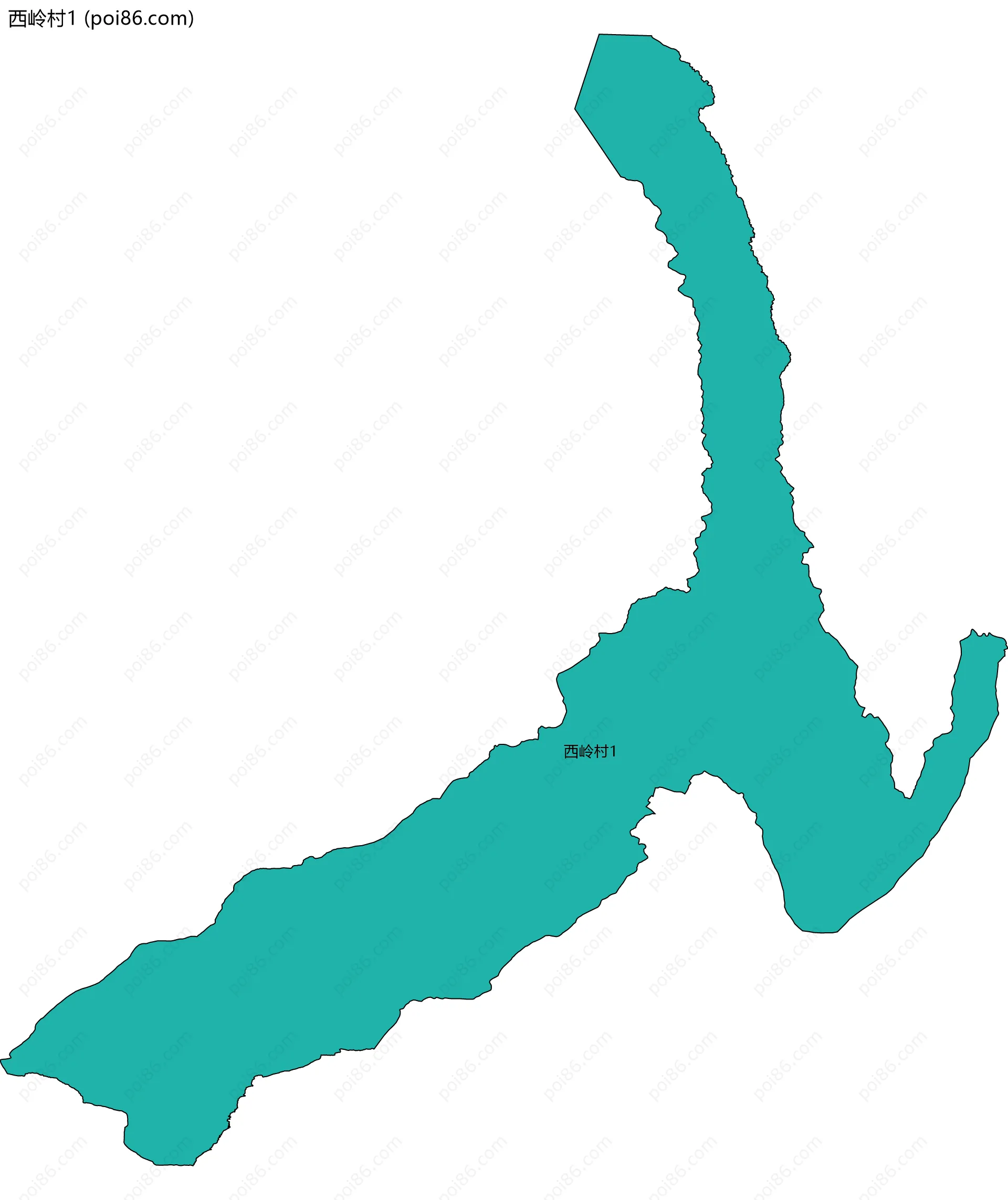 西岭村1边界地图