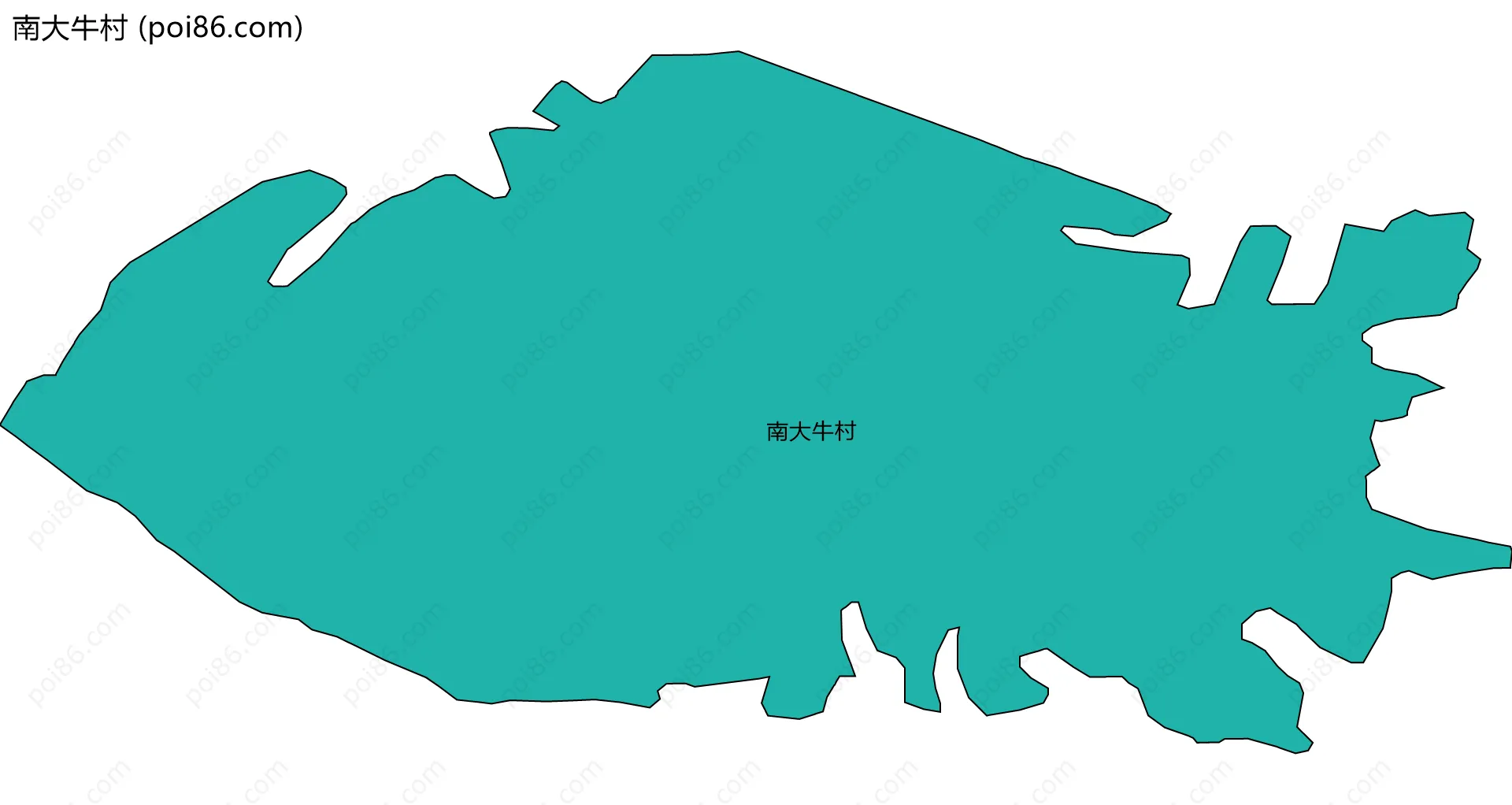 南大牛村边界地图