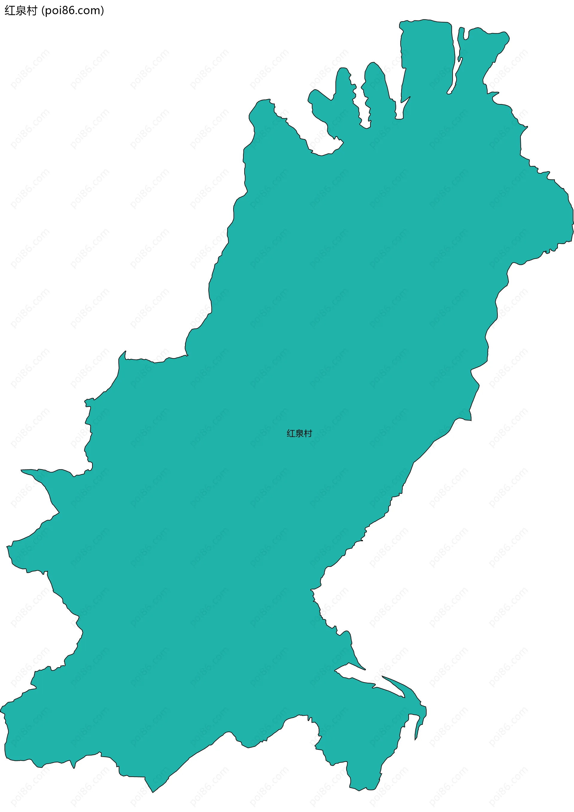 红泉村边界地图