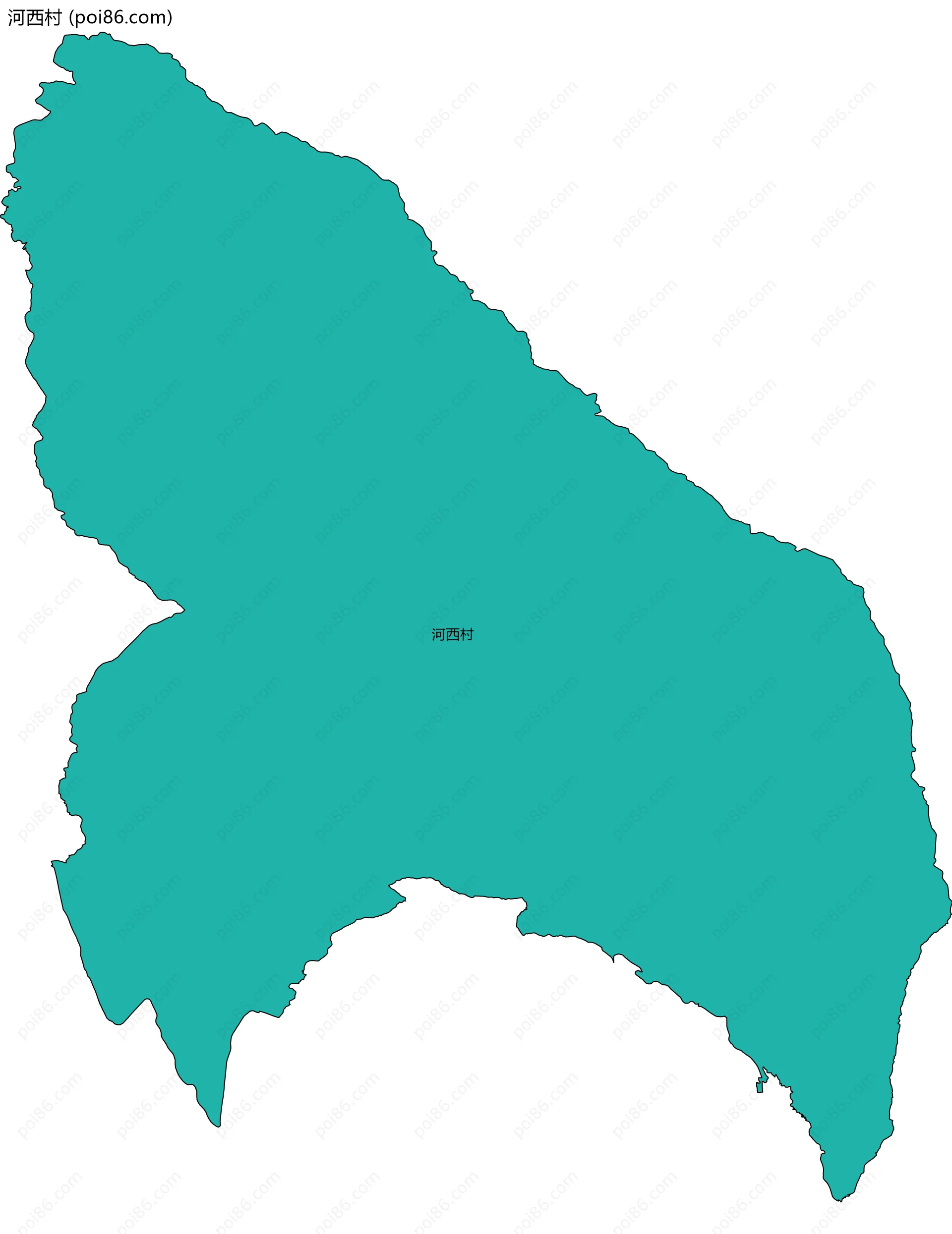 河西村边界地图