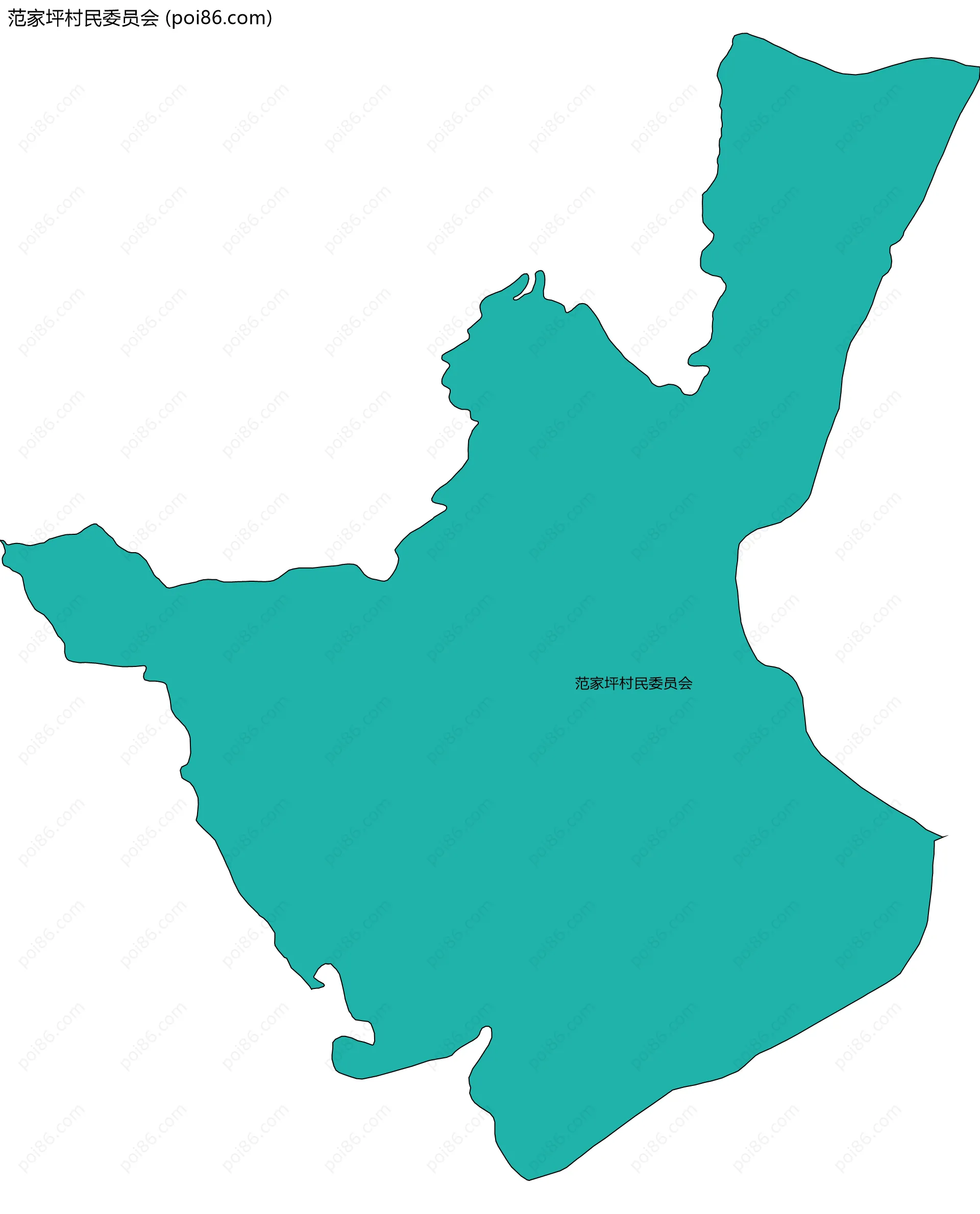 范家坪村民委员会边界地图