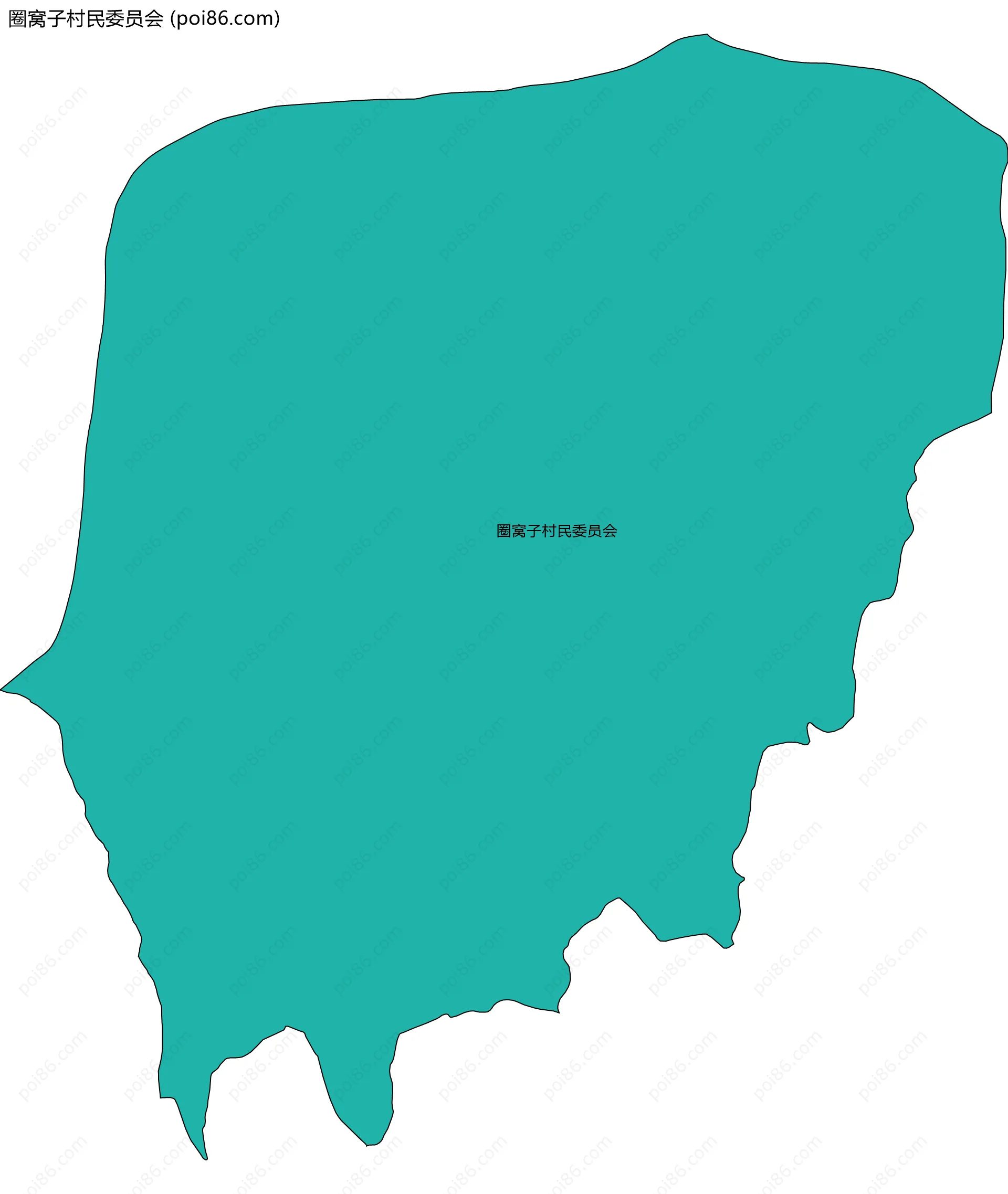 圈窝子村民委员会边界地图