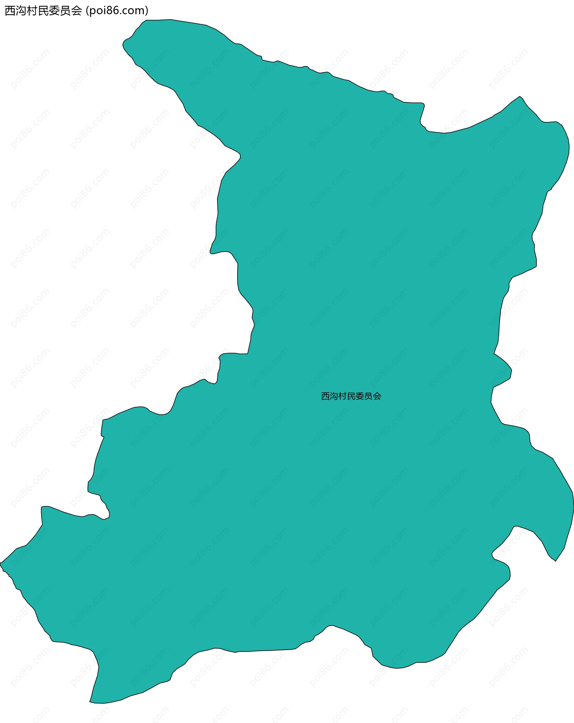 西沟村民委员会边界地图