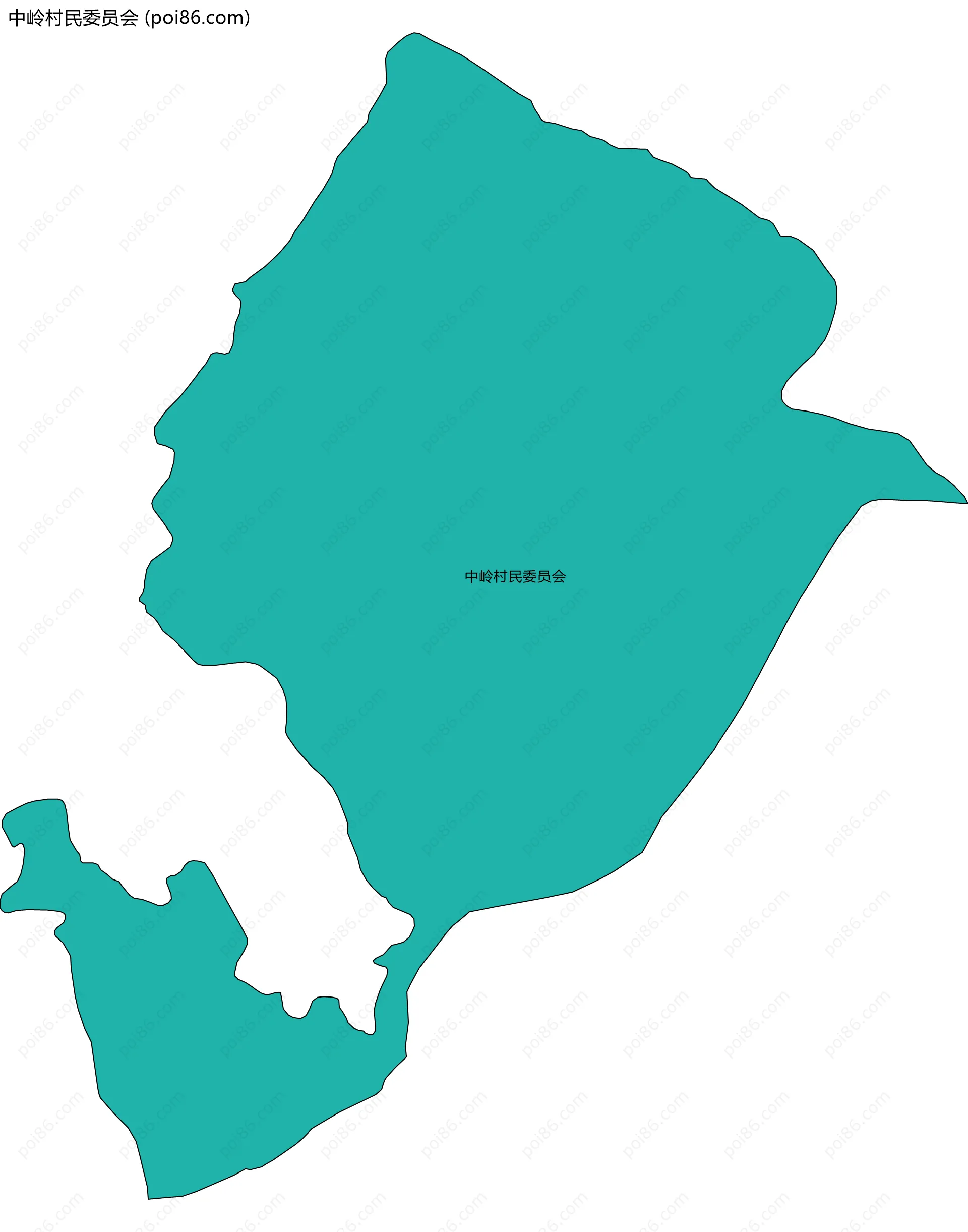 中岭村民委员会边界地图