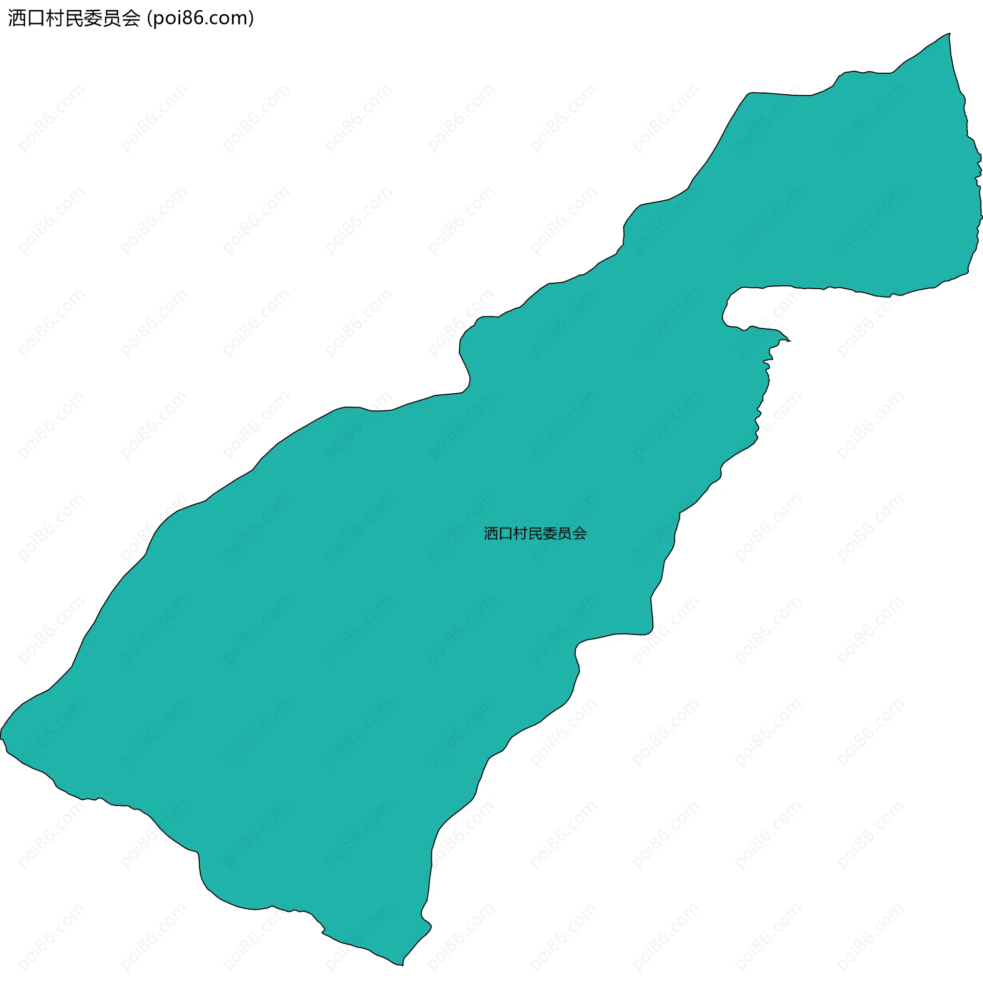 洒口村民委员会边界地图