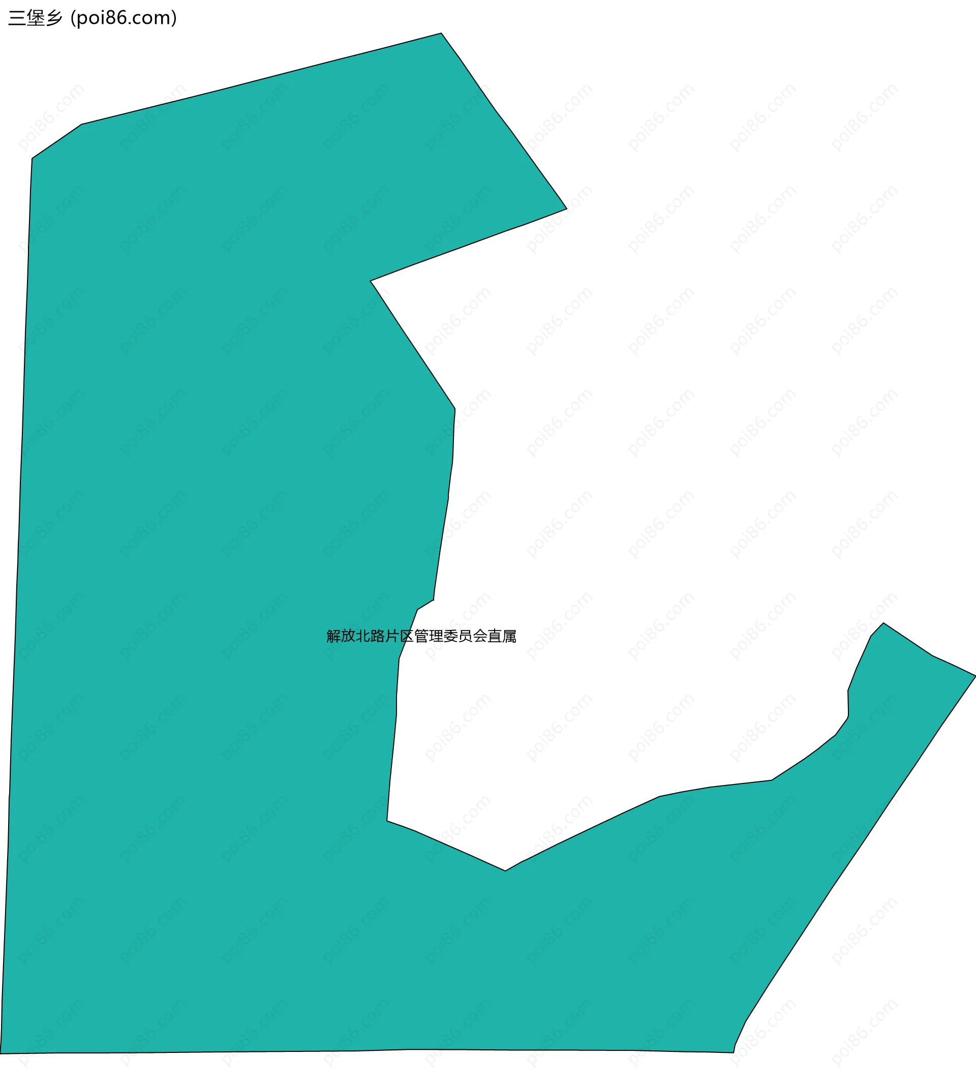 三堡乡边界地图(五级行政区划)