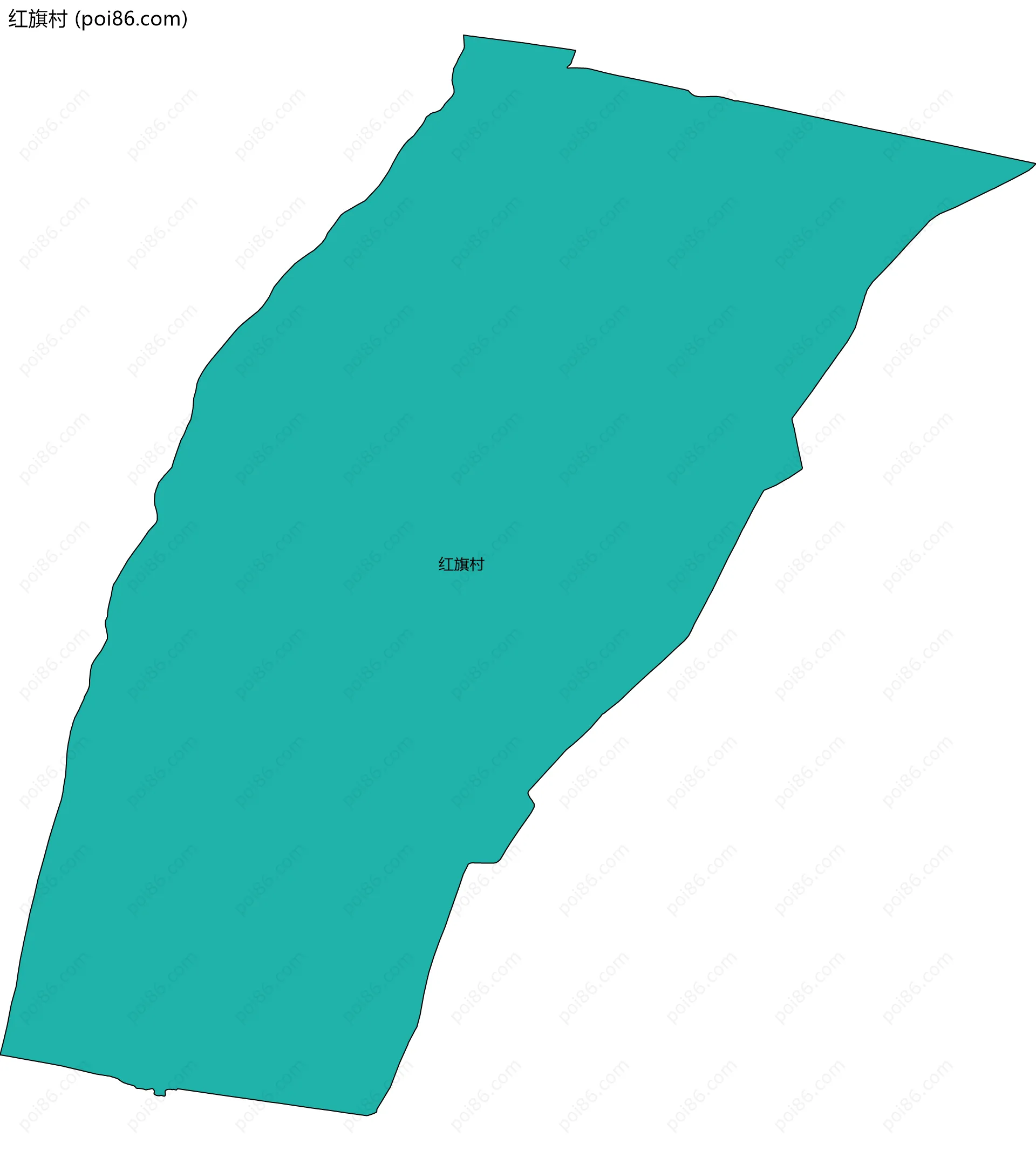 红旗村边界地图