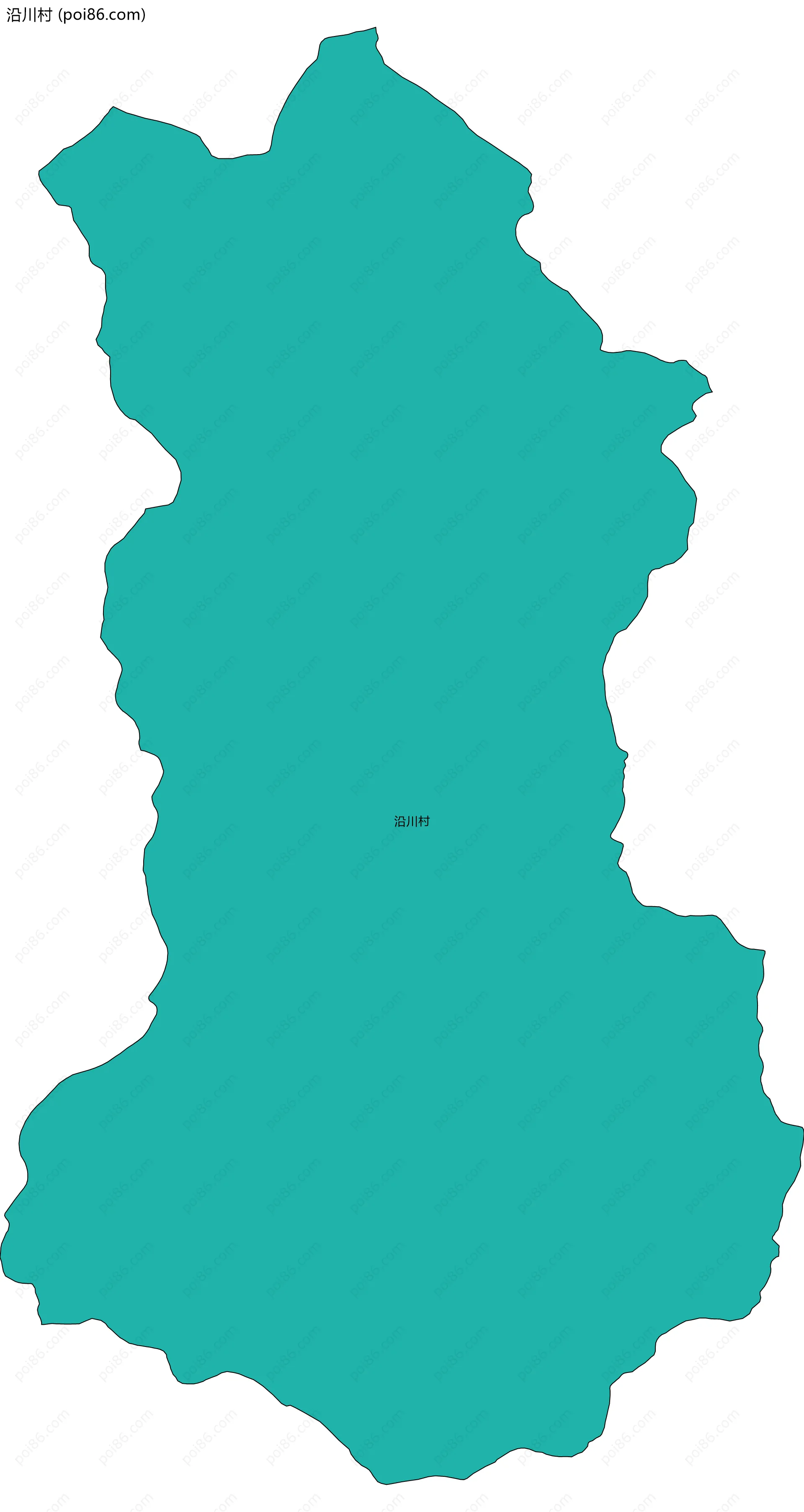 沿川村边界地图