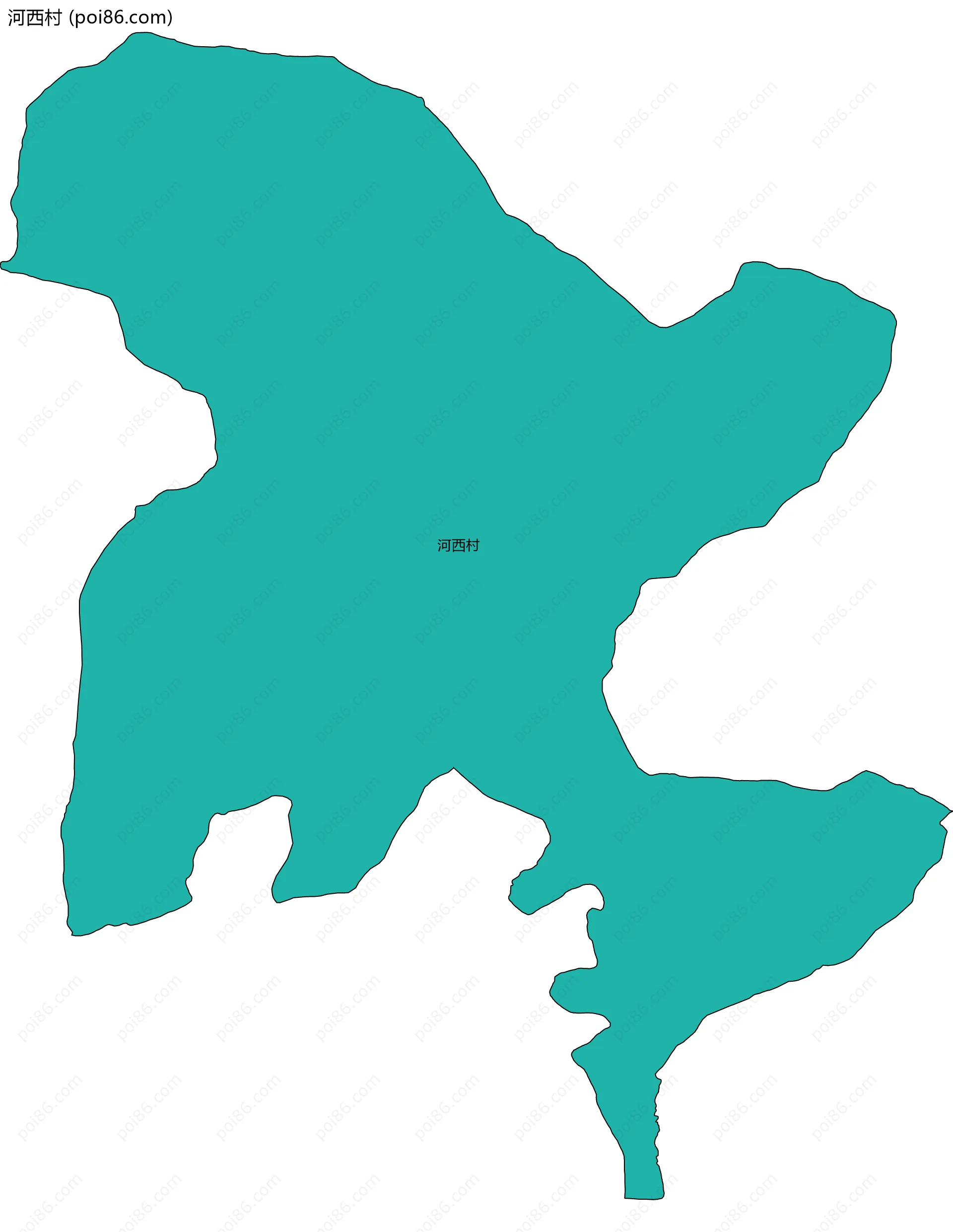 河西村边界地图