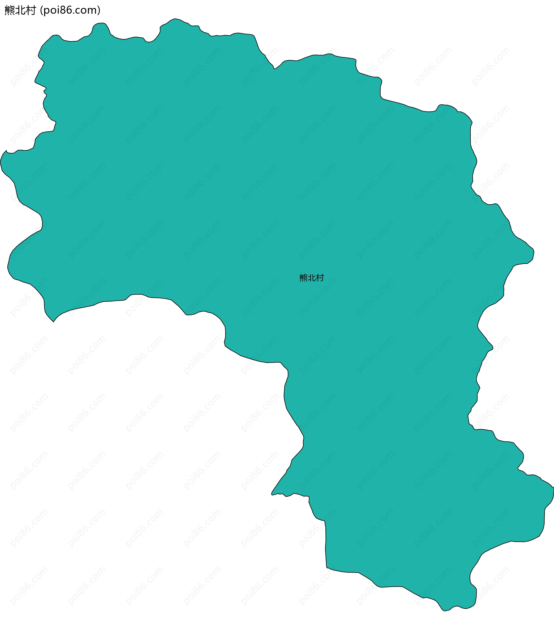 熊北村边界地图