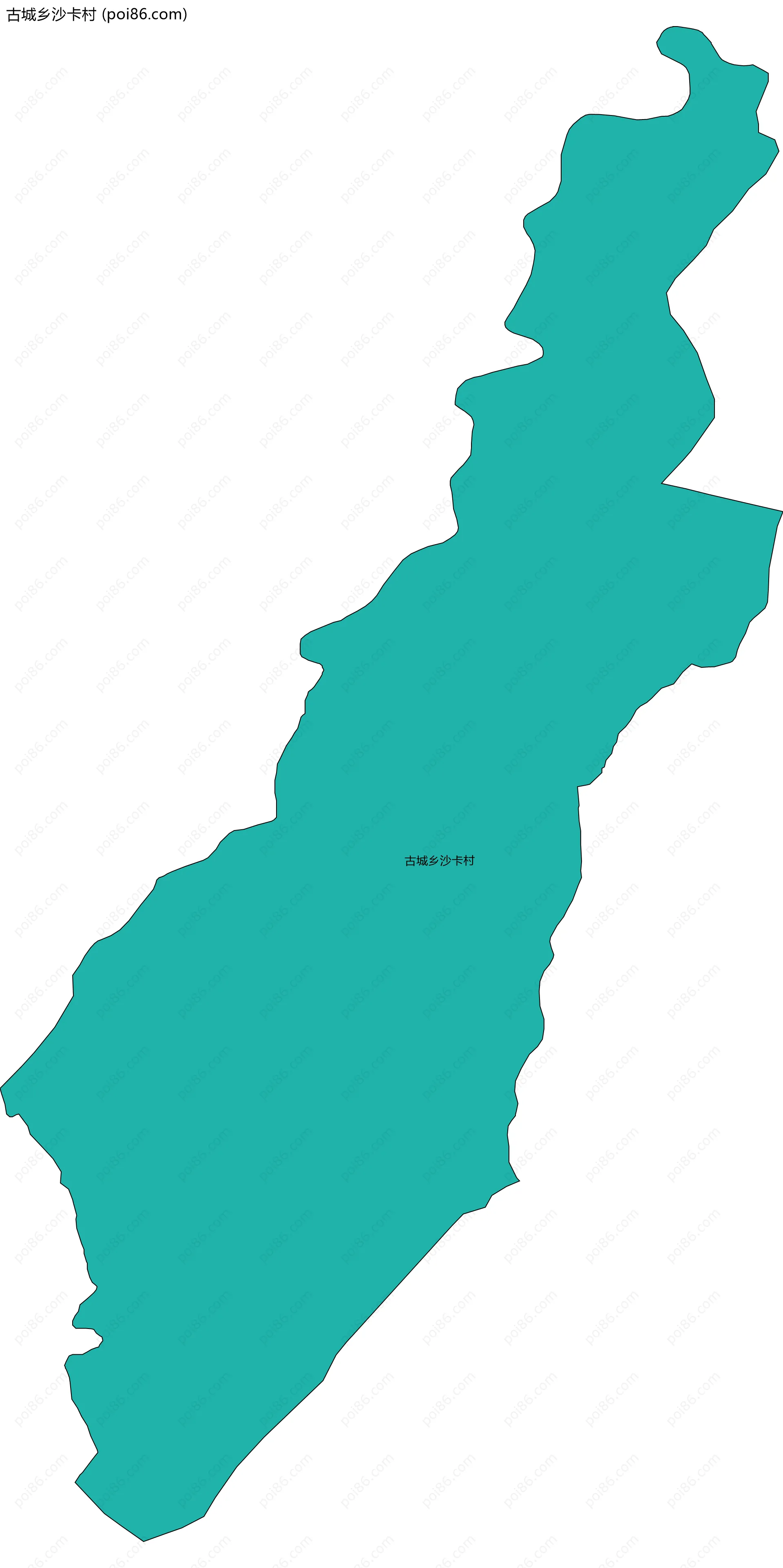 古城乡沙卡村边界地图