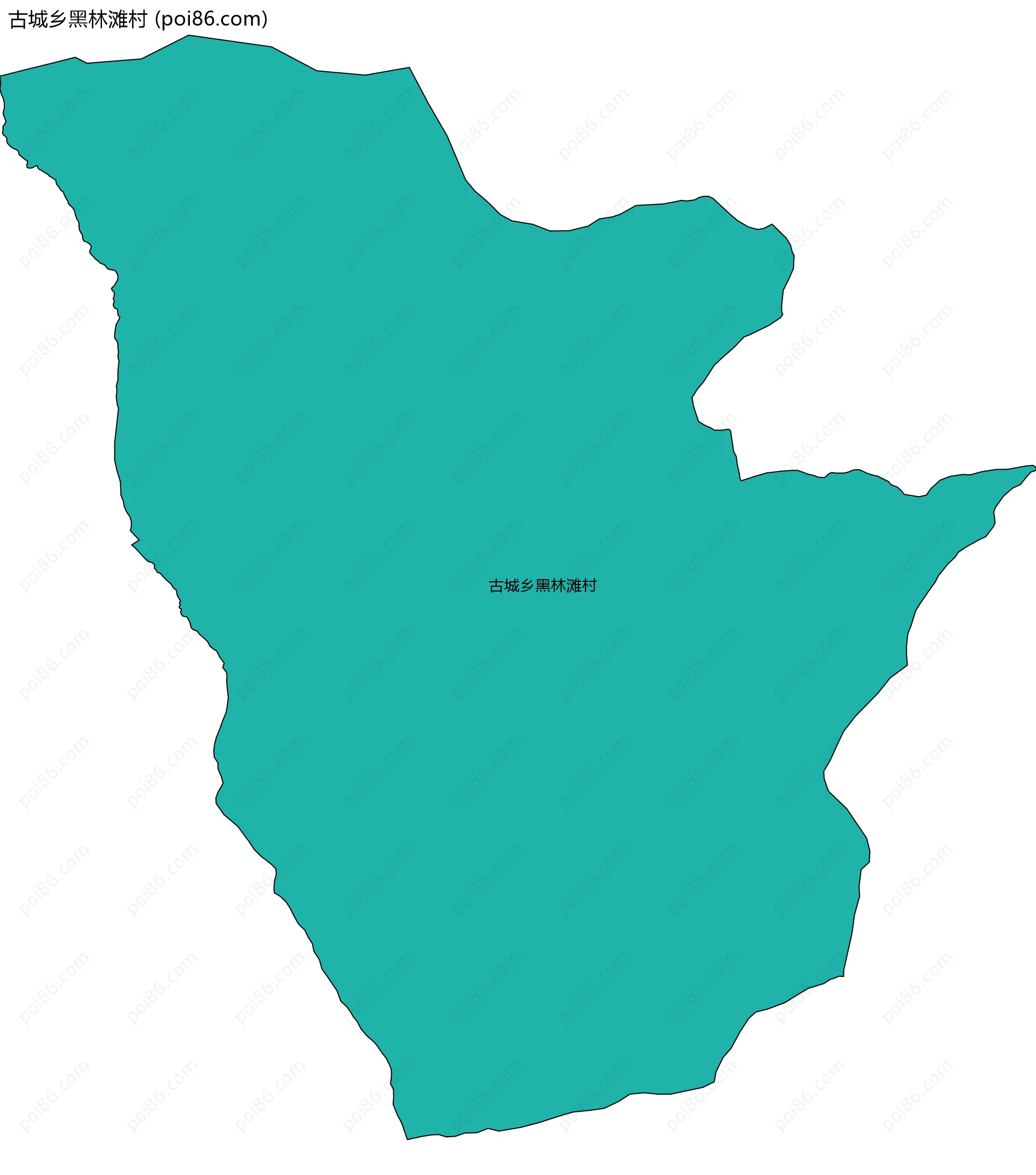 古城乡黑林滩村边界地图