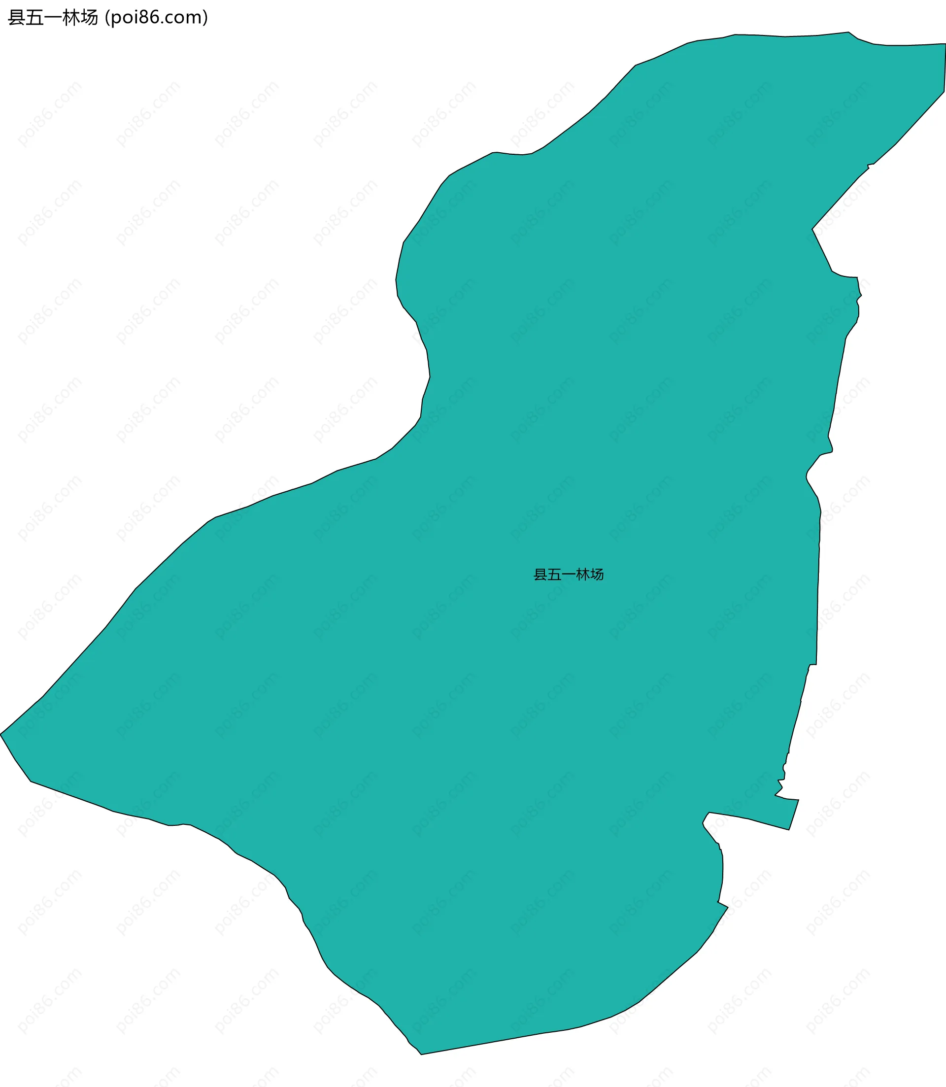 县五一林场边界地图(五级行政区划)