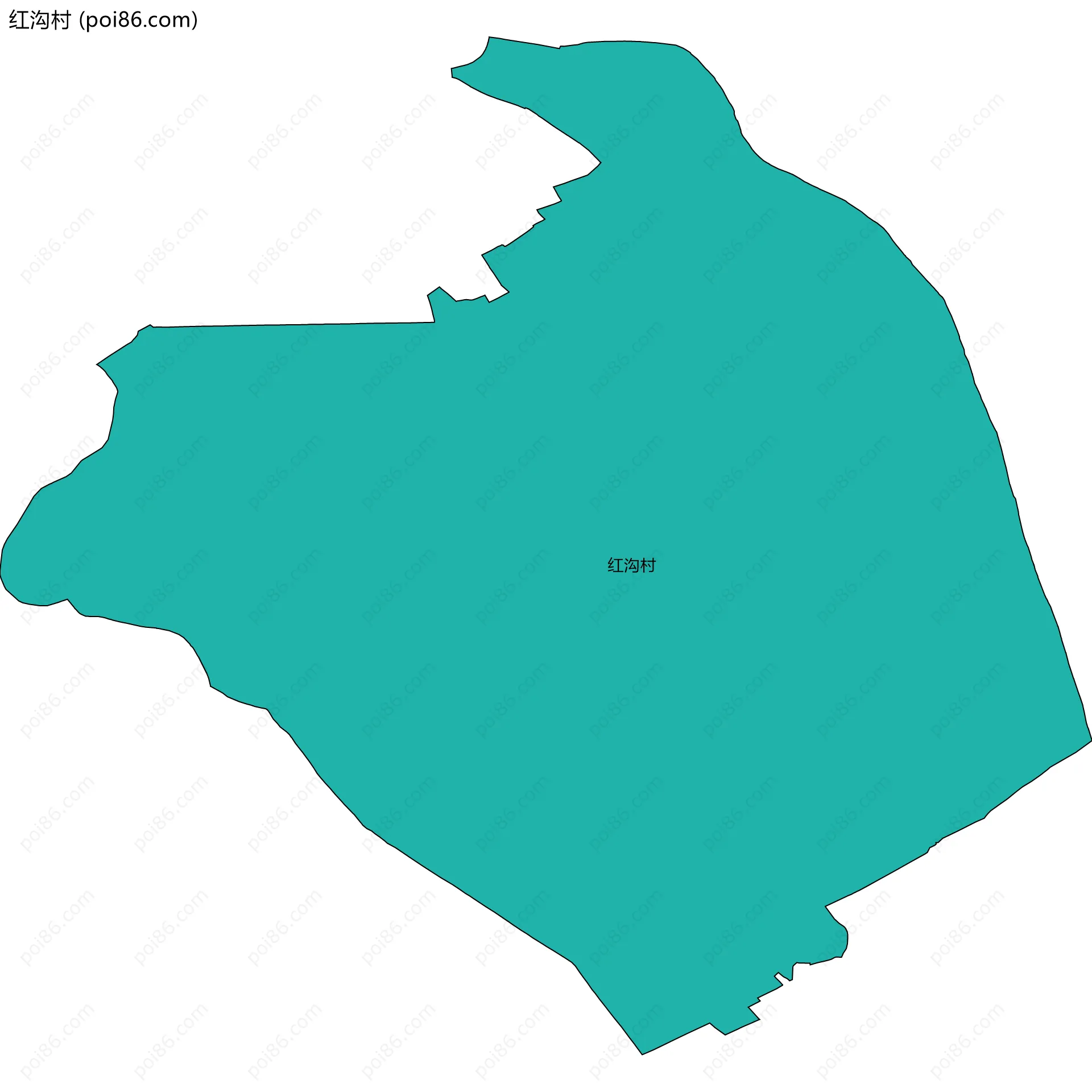 红沟村边界地图