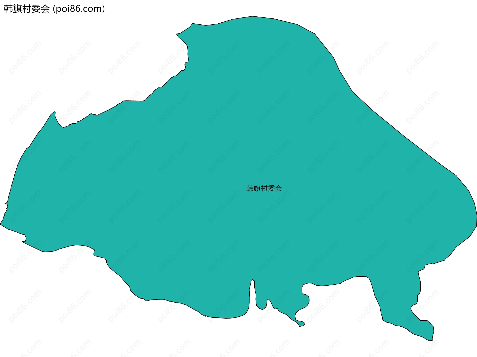 韩旗村委会边界地图