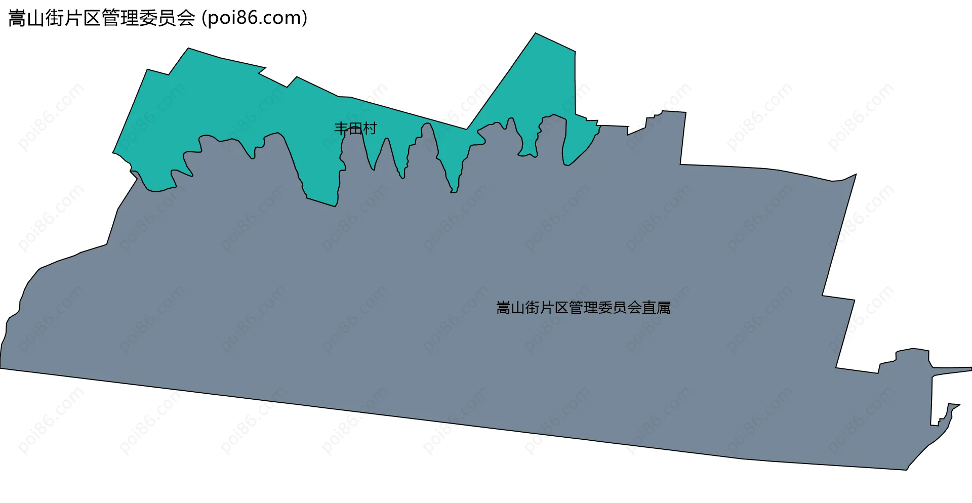 嵩山街片区管理委员会边界地图(五级行政区划)