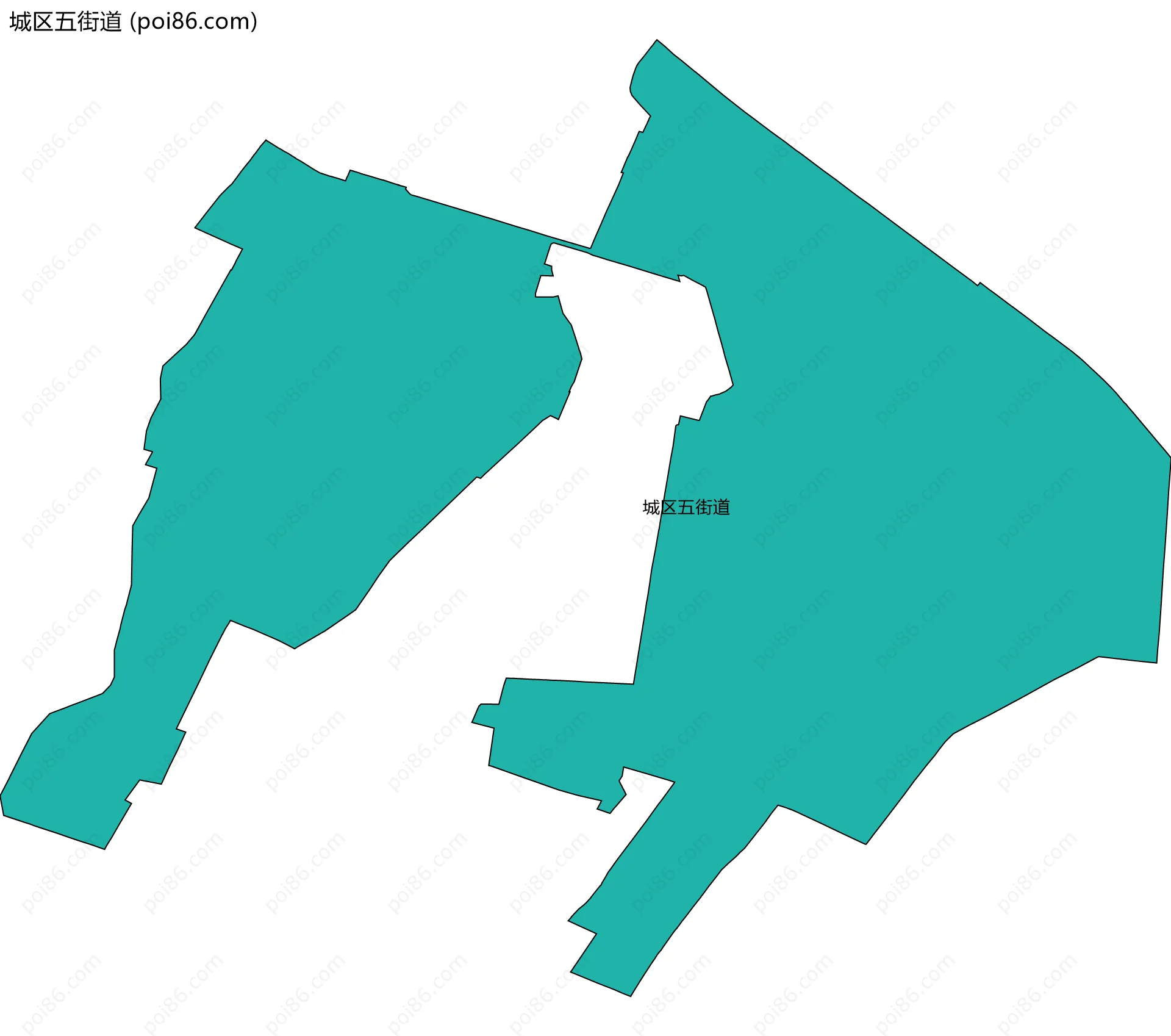 城区五街道边界地图