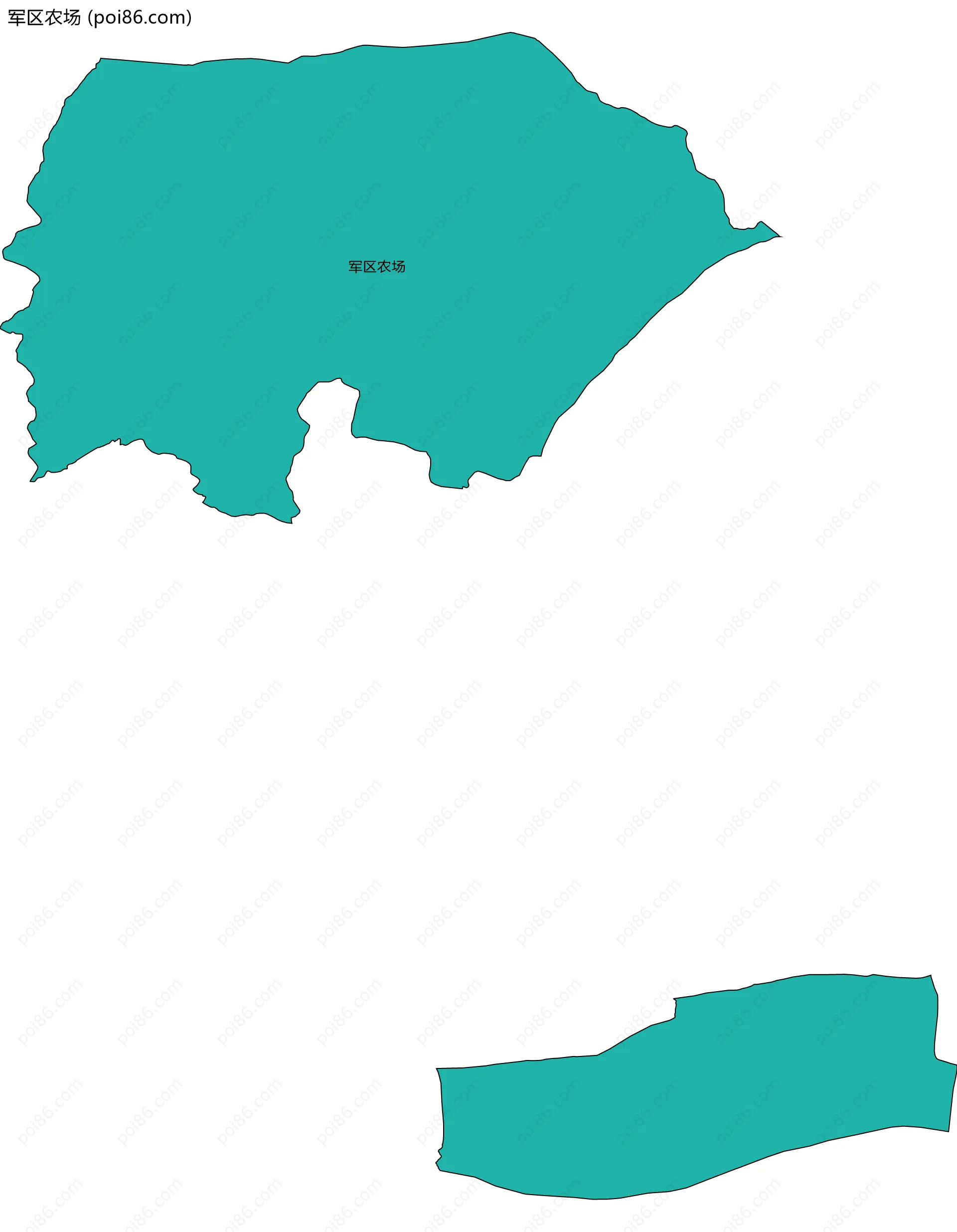 军区农场边界地图