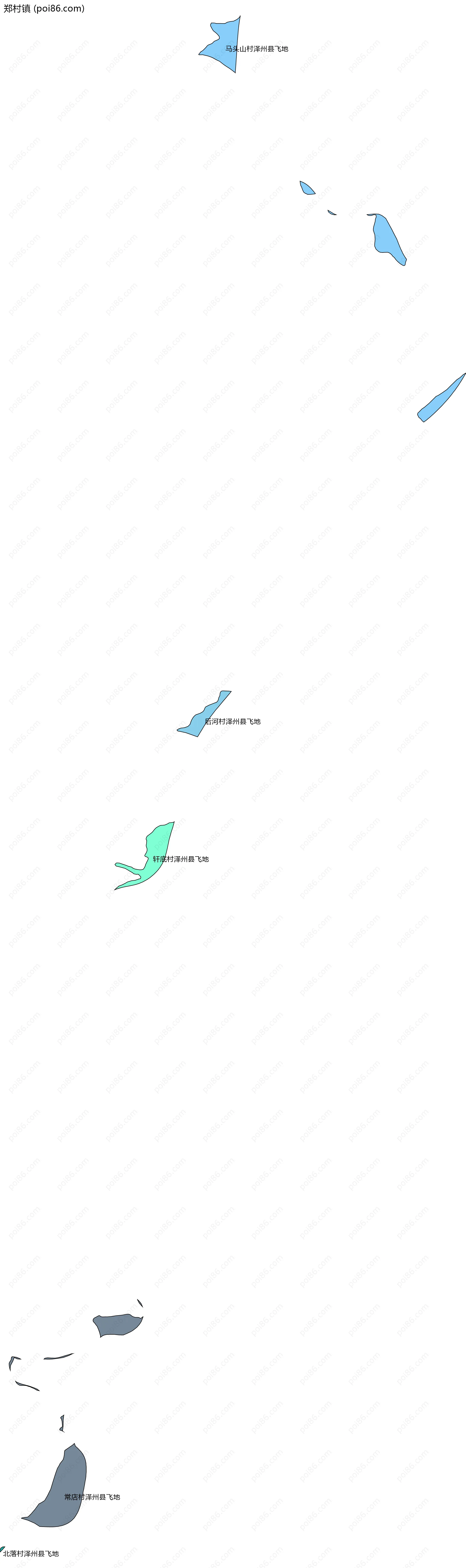 郑村镇边界地图(五级行政区划)