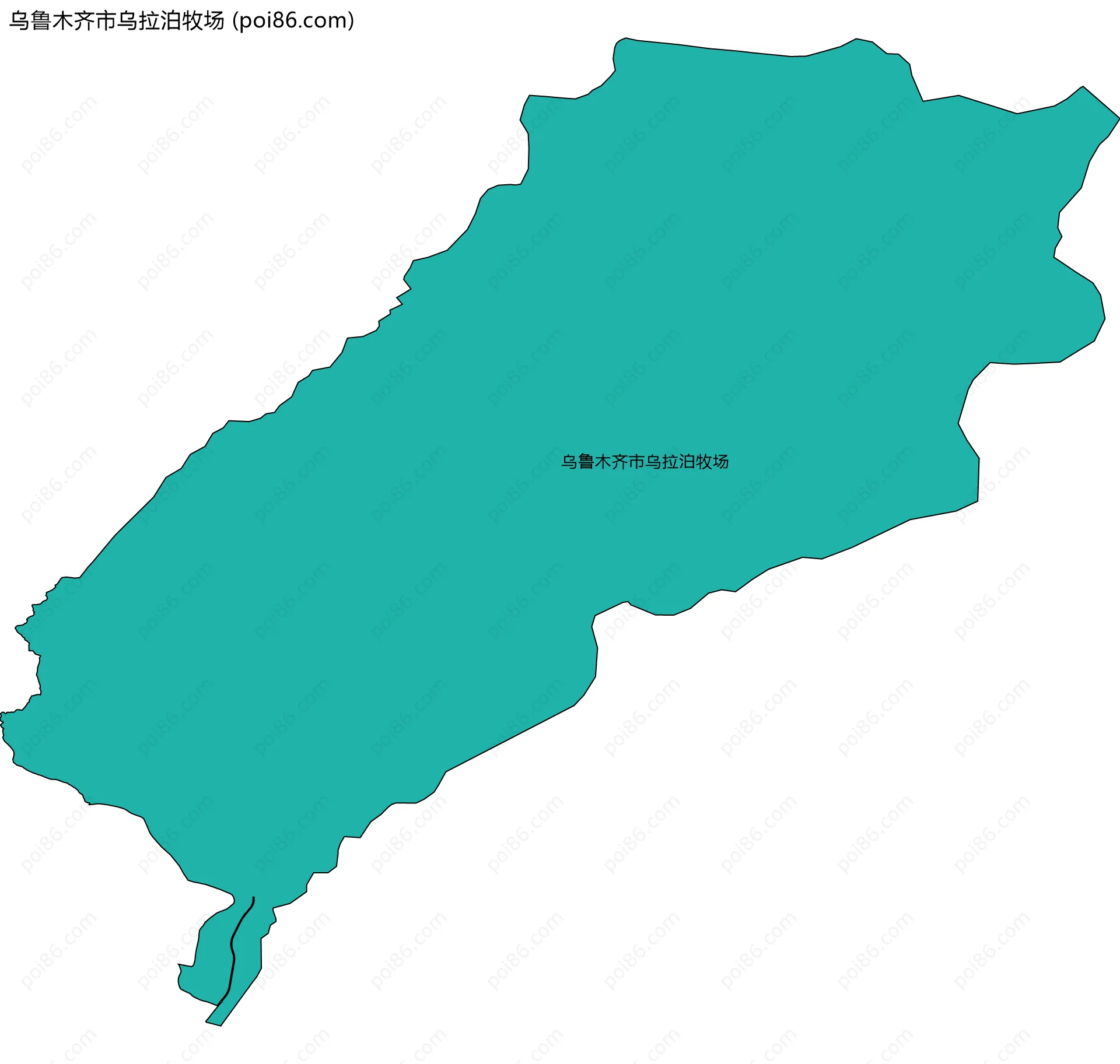 乌鲁木齐市乌拉泊牧场边界地图