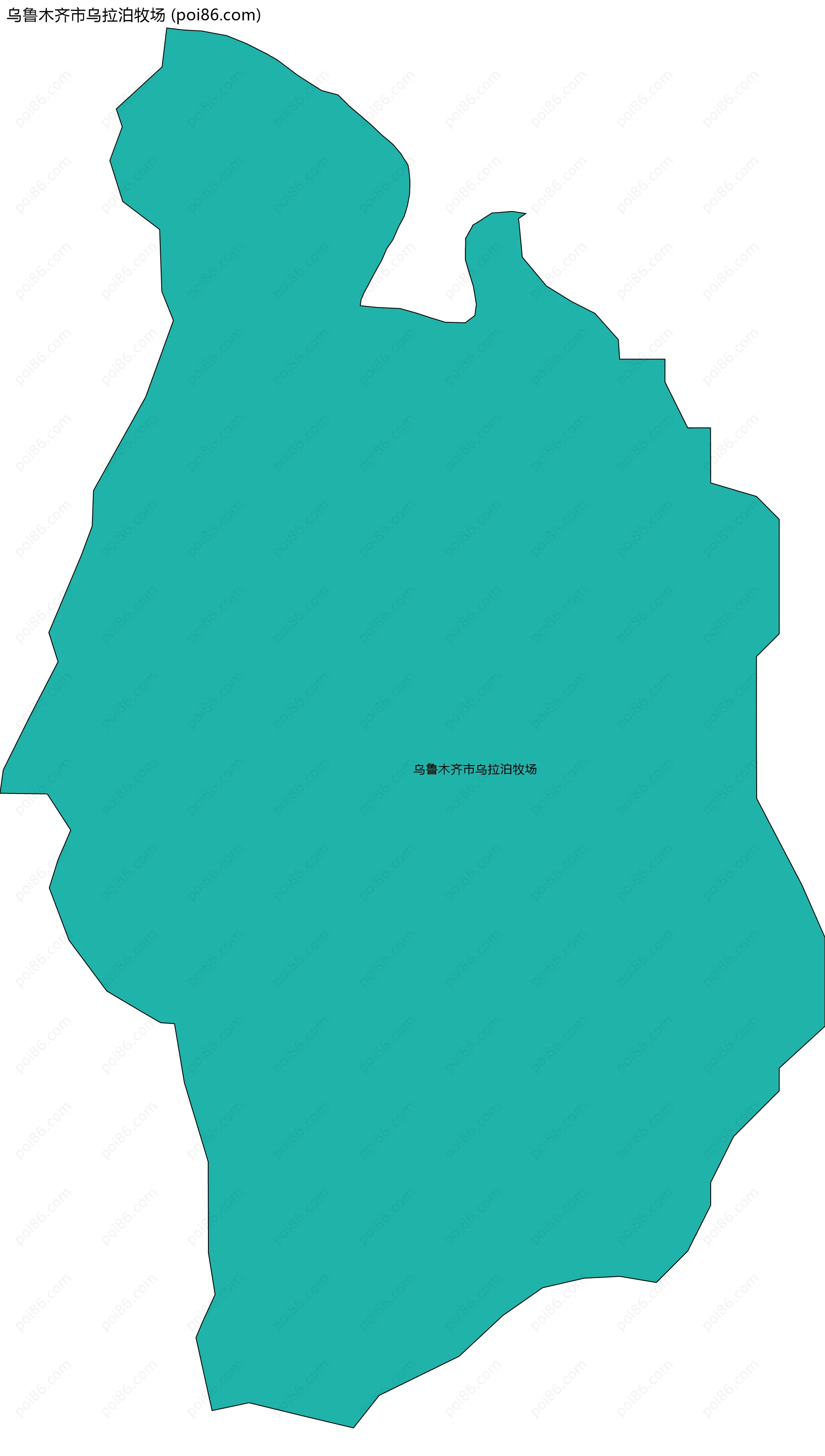 乌鲁木齐市乌拉泊牧场边界地图
