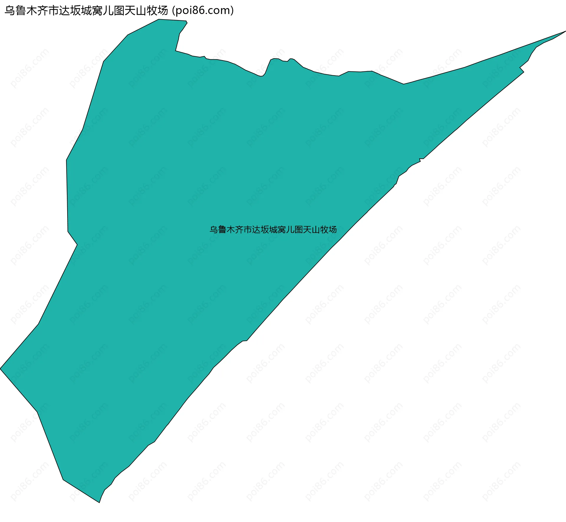 乌鲁木齐市达坂城窝儿图天山牧场边界地图
