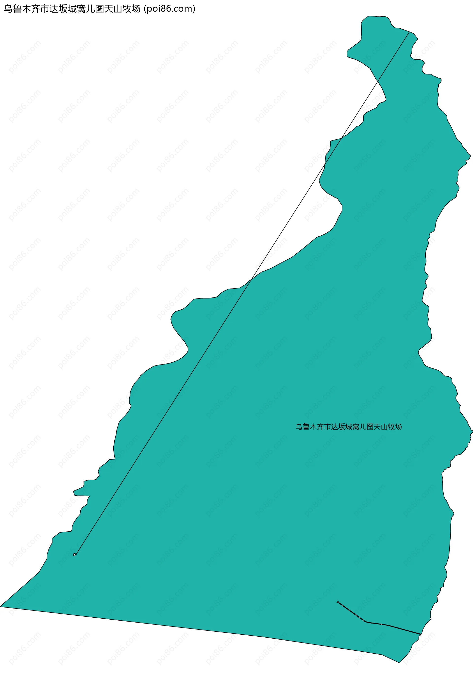 乌鲁木齐市达坂城窝儿图天山牧场边界地图