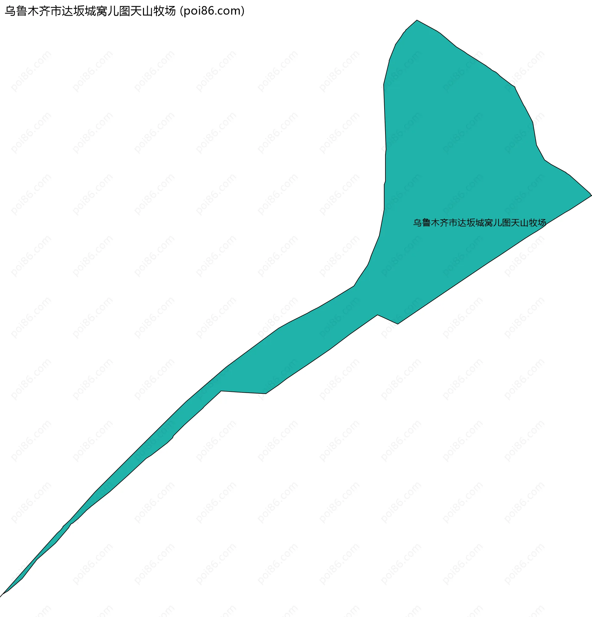 乌鲁木齐市达坂城窝儿图天山牧场边界地图