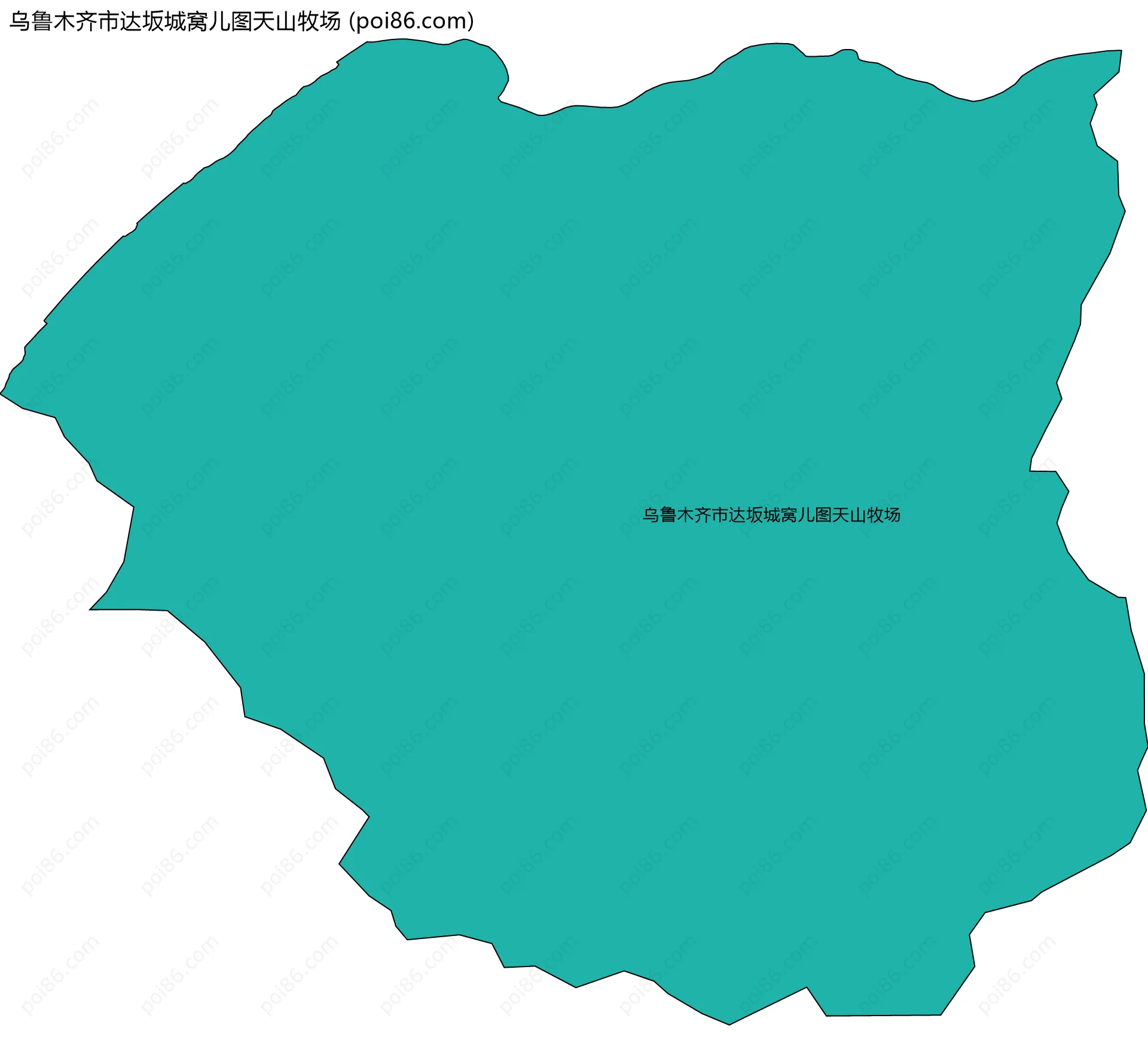 乌鲁木齐市达坂城窝儿图天山牧场边界地图