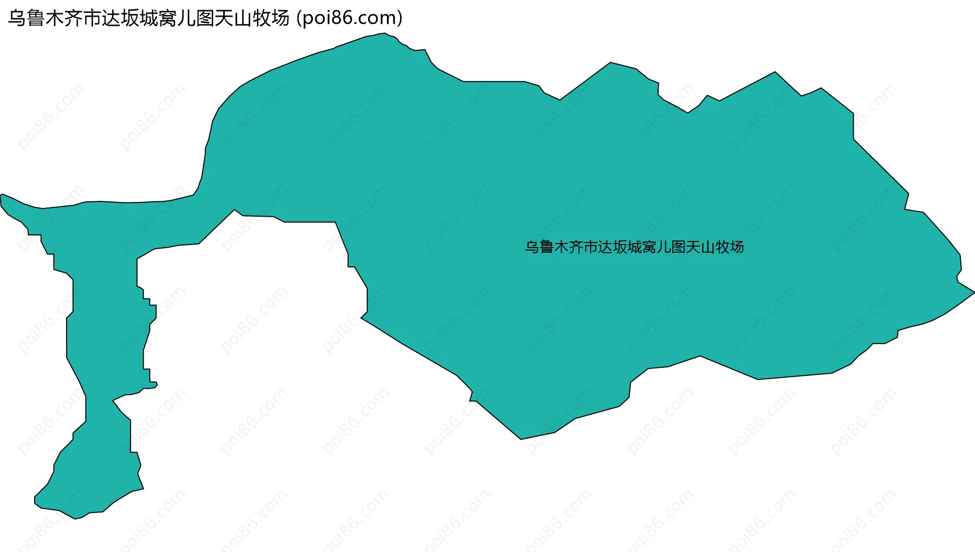 乌鲁木齐市达坂城窝儿图天山牧场边界地图