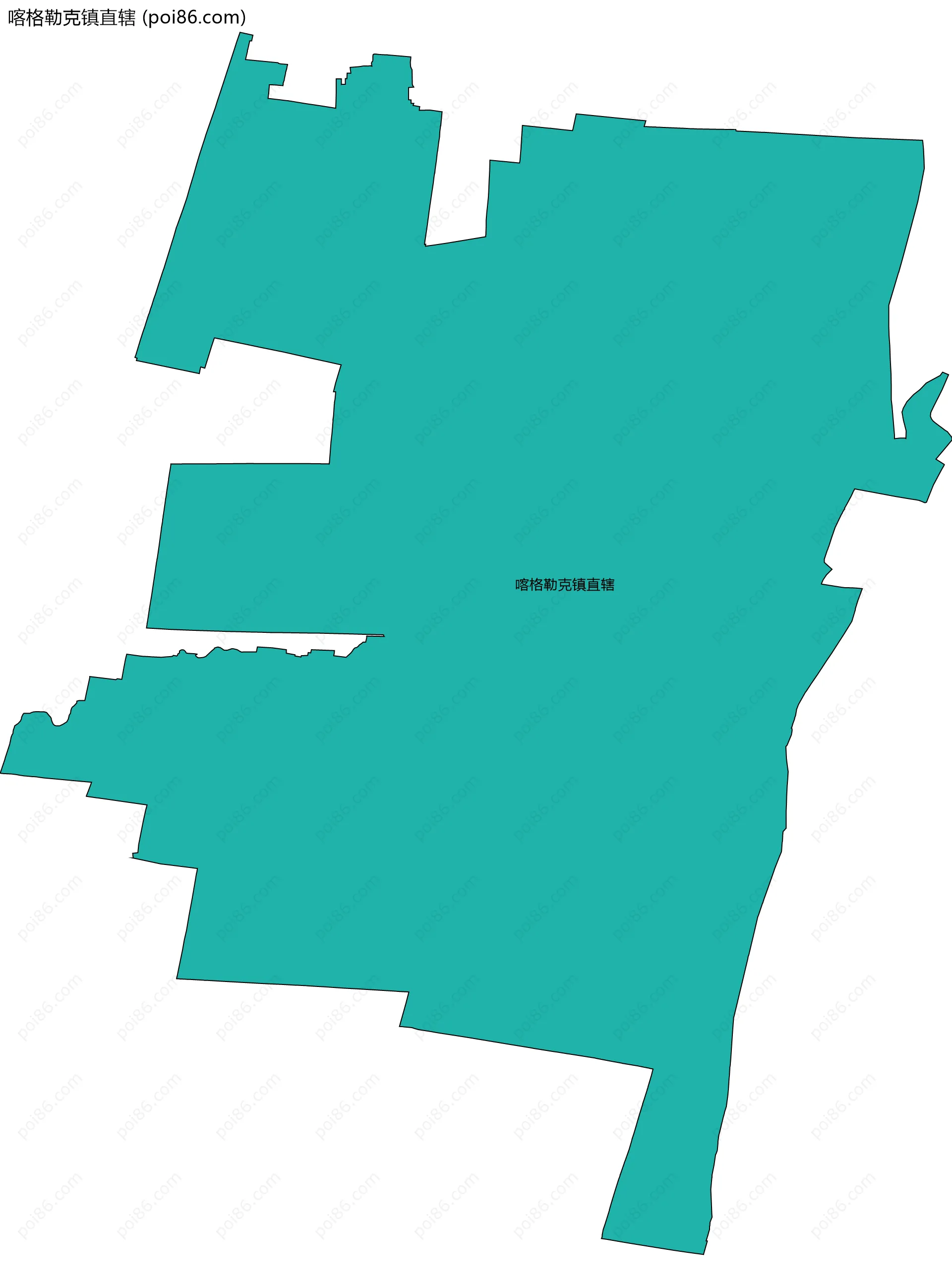 喀格勒克镇直辖边界地图