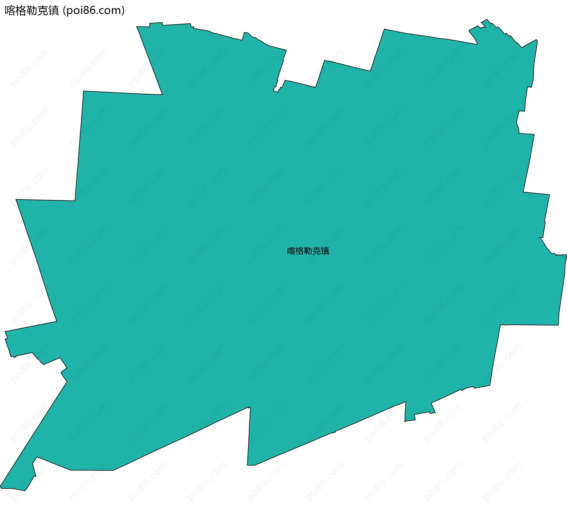 喀格勒克镇边界地图