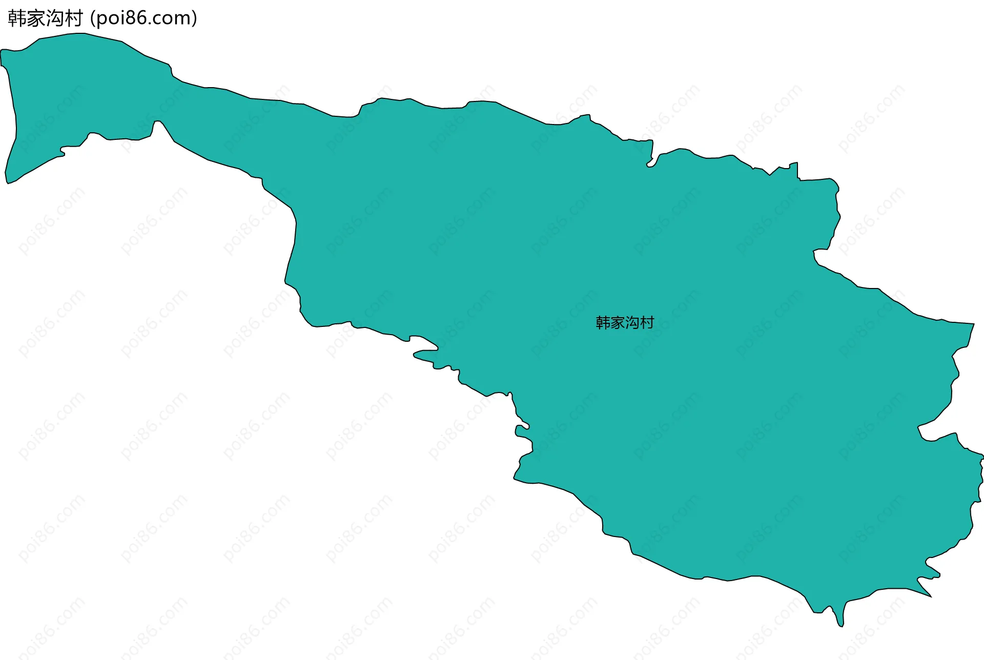 韩家沟村边界地图