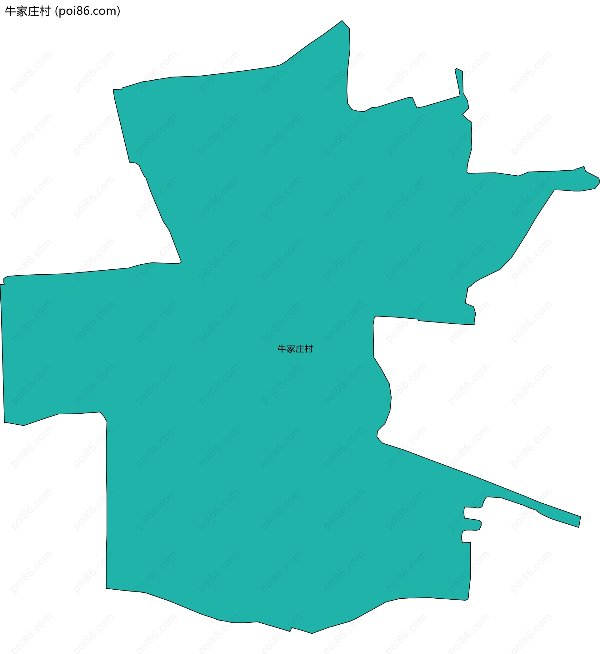 牛家庄村边界地图