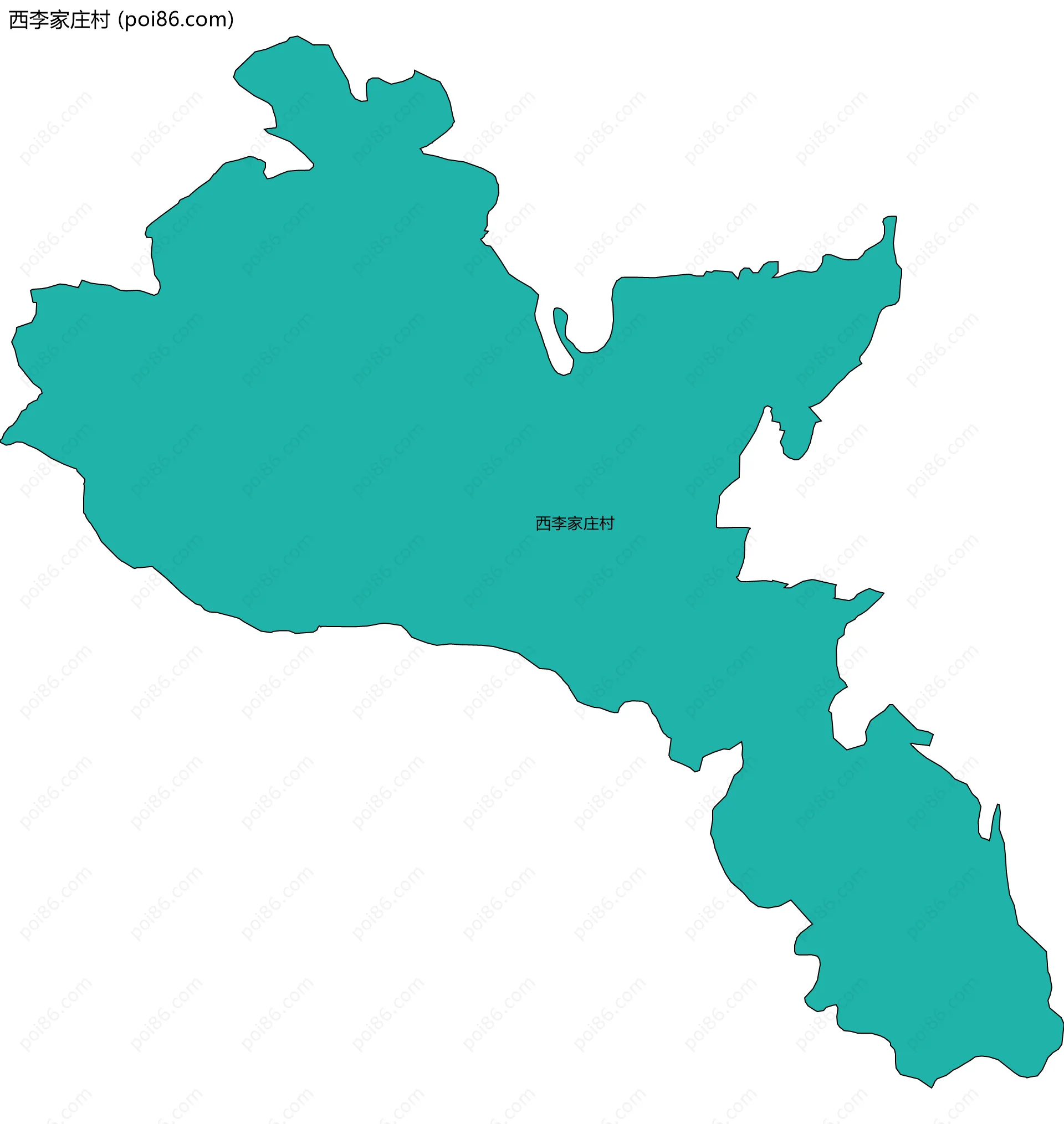 西李家庄村边界地图