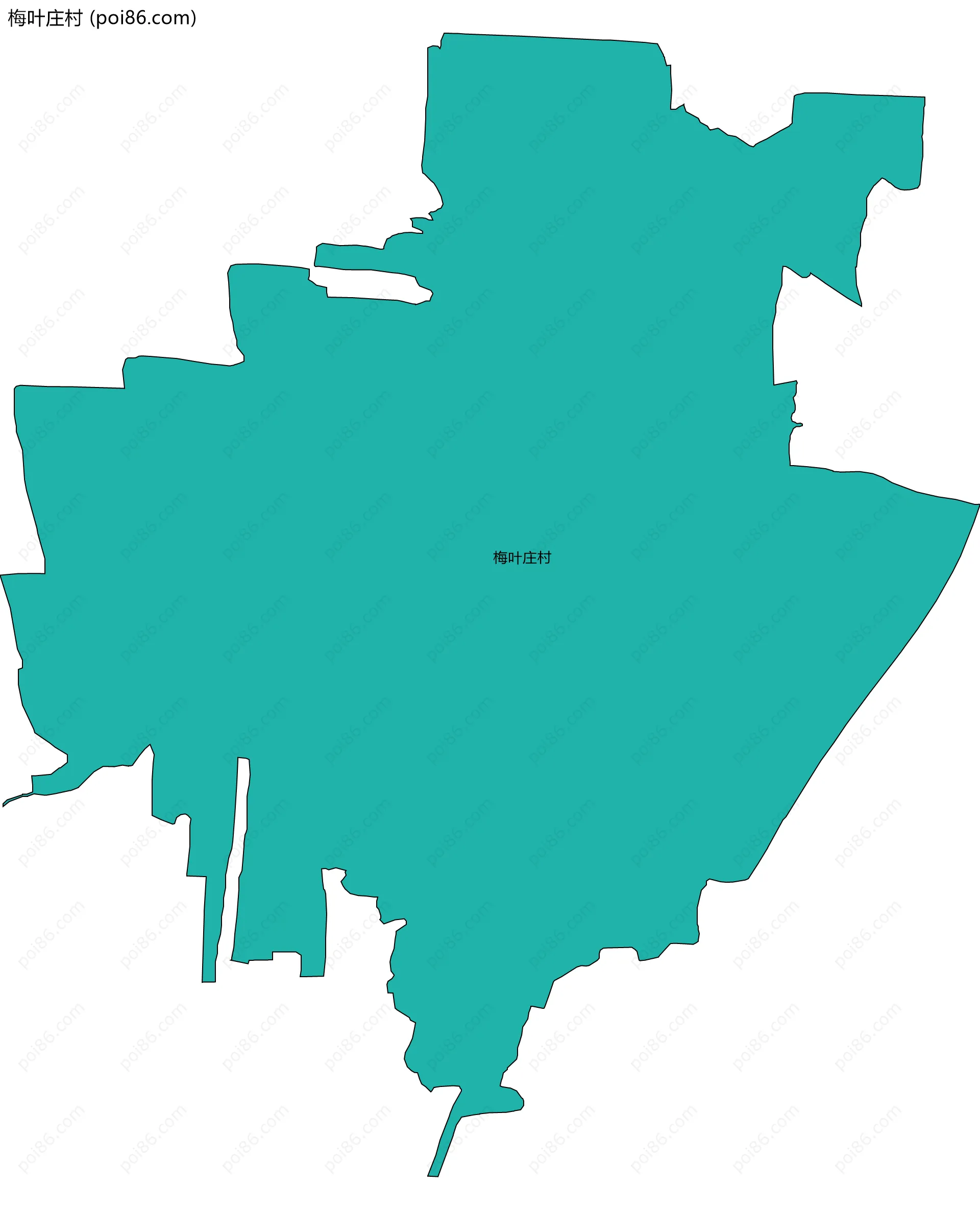 梅叶庄村边界地图